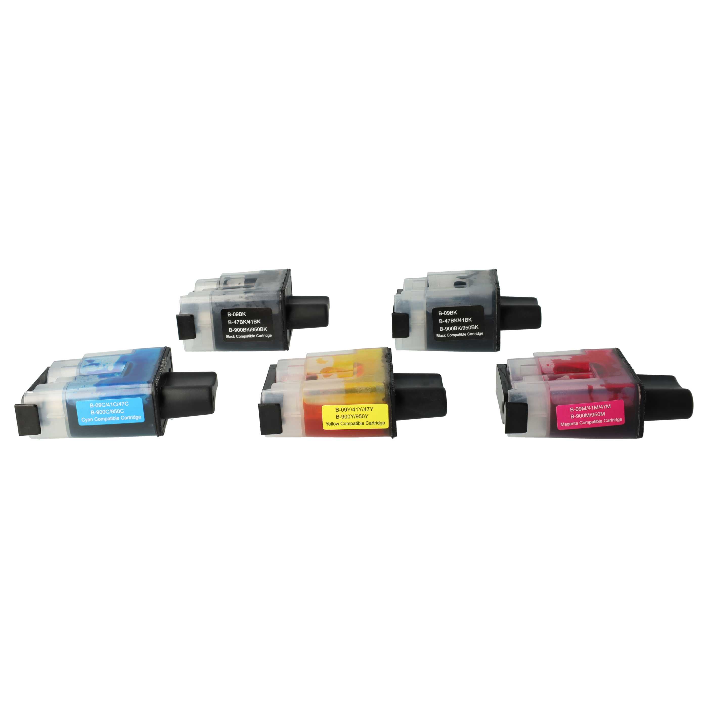 5x Tintenpatronen als Ersatz für Brother LC-900C, LC-900BK, LC-900M für Brother DCP-110 Drucker - B/C/M/Y