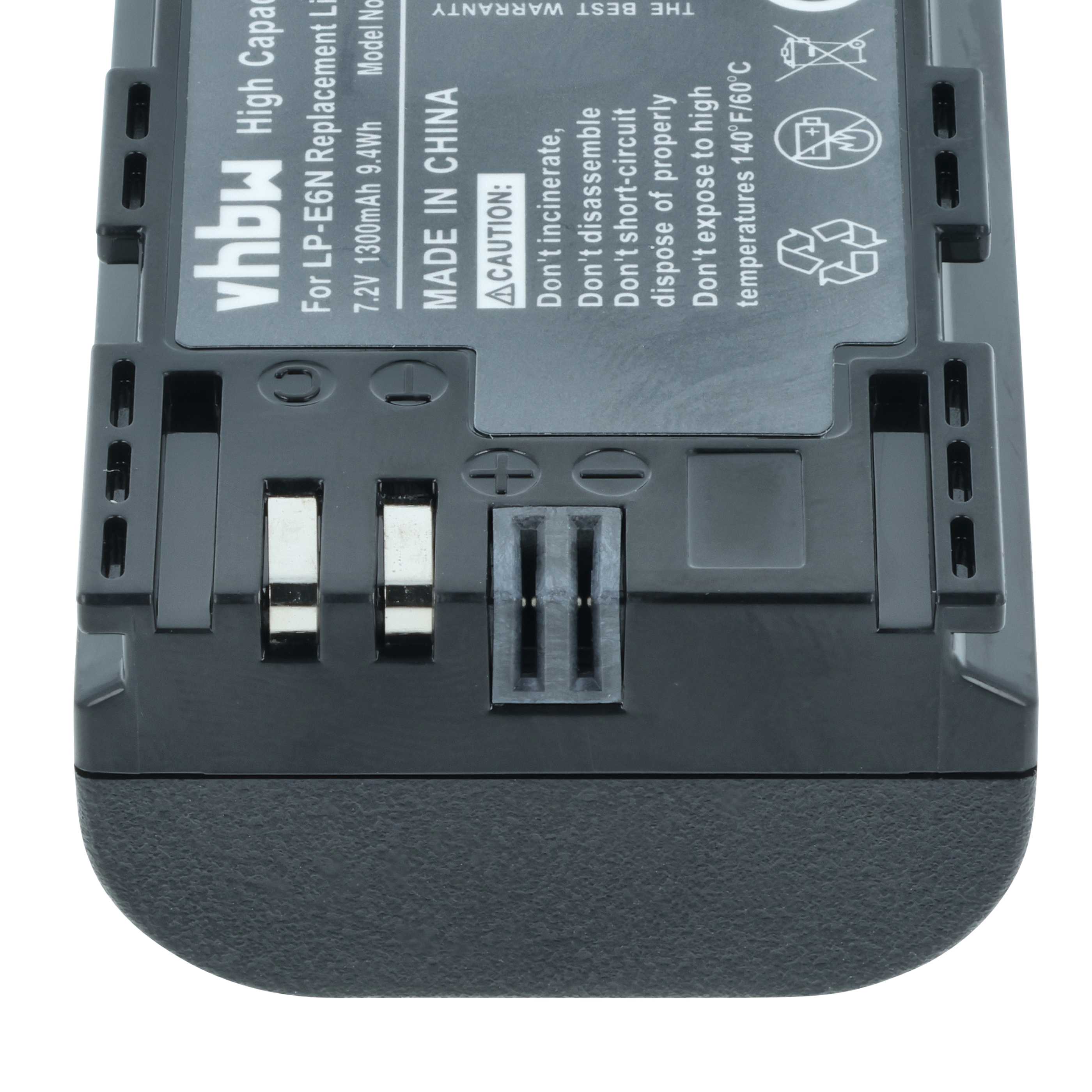 2x Battery replaces Canon LP-E6N - 1300mAh, 7.2V, Li-Ion with Info Chip