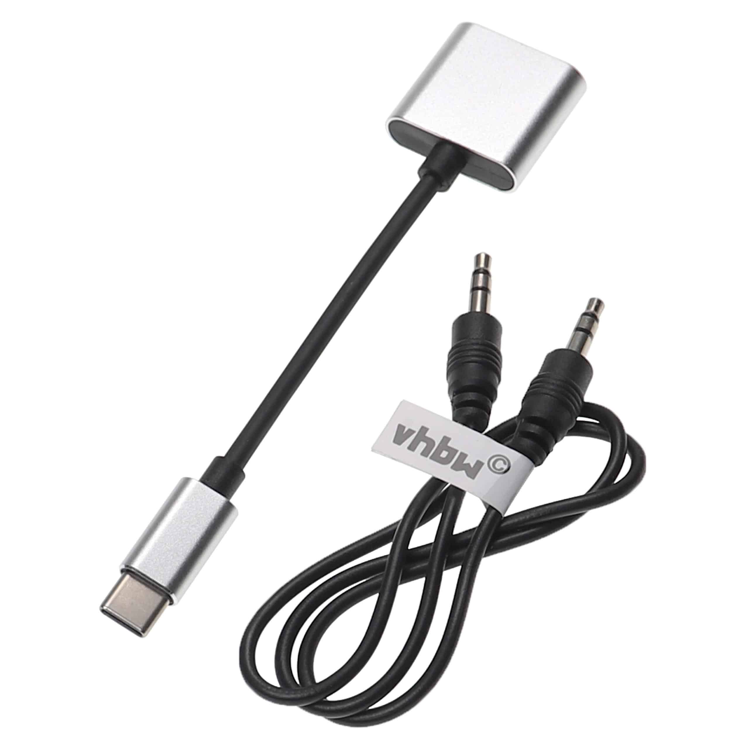Adaptateur 2-en-1 USB-C vers AUX pour smartphone Huawei, Xiaomi, Motorola et autres - Incl. câble audio