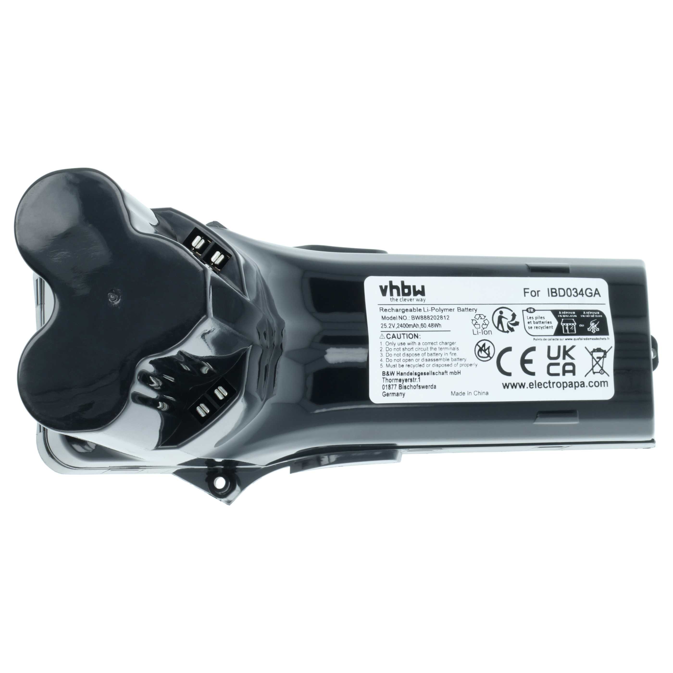 Akku als Ersatz für Philips IBD034GA, 300000517621, 300000517631, 6.27.40.08-0 für Philips Staubsauger - 2400mAh 25,2V Li-Ion