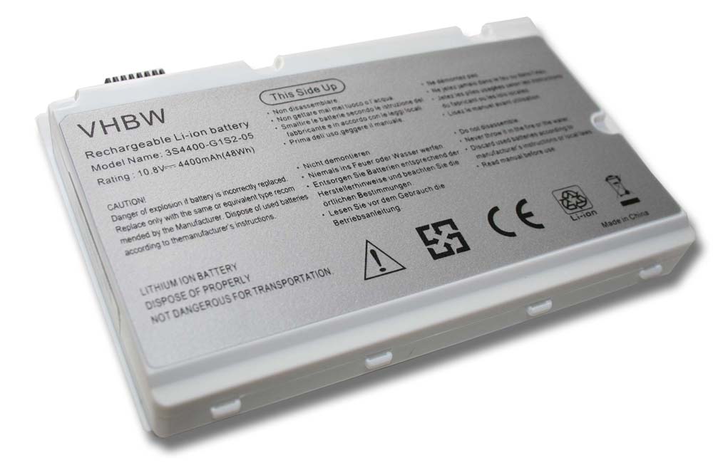 Batterie remplace 3S4400-G1S2-05, 3S4400-G1L3-05 pour ordinateur portable - 4400mAh 10,8V Li-ion, blanc