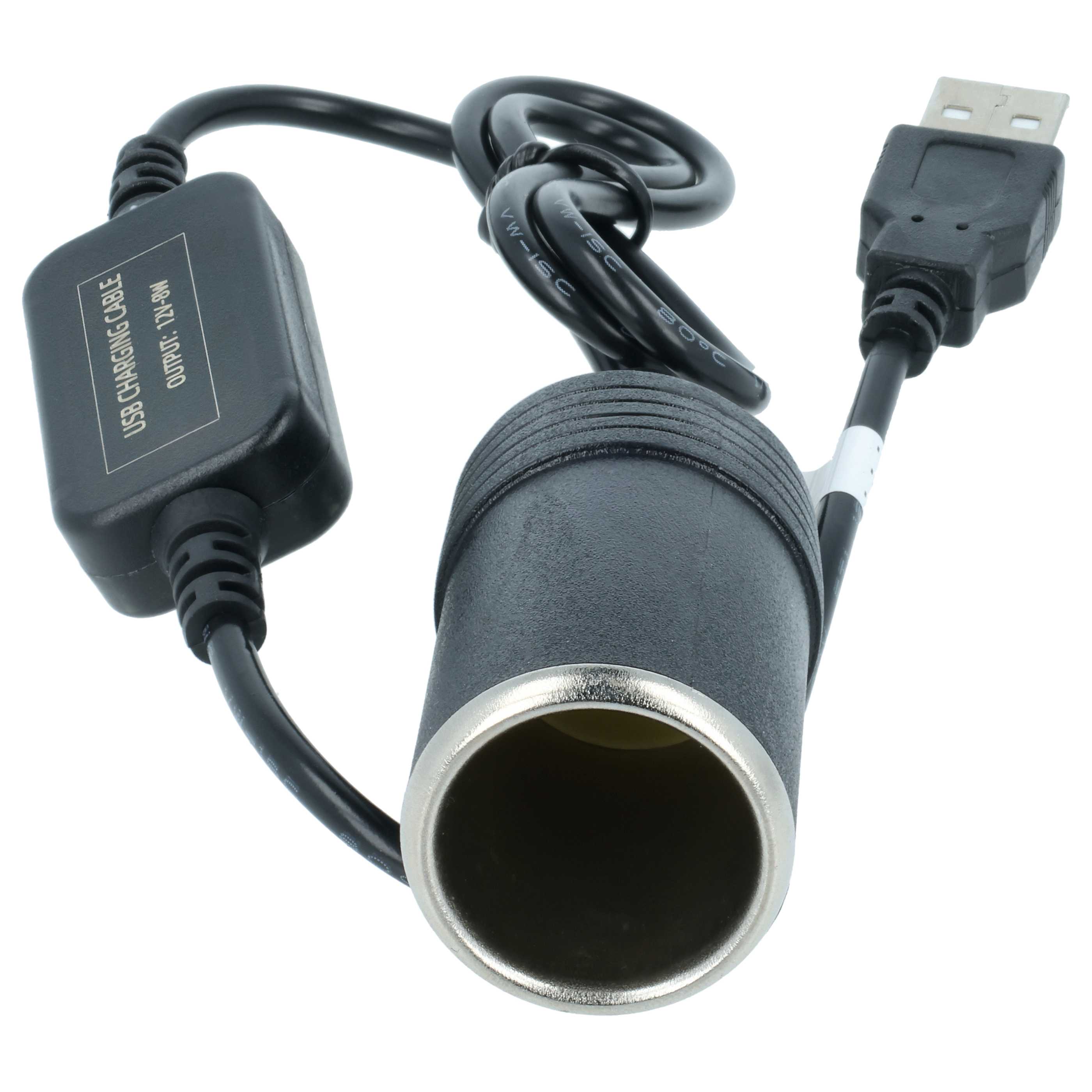 USB Zigarettenanzünder Adapter - 5V auf 12V Konverterkabel, USB-A auf 12V Buchse, 60 cm