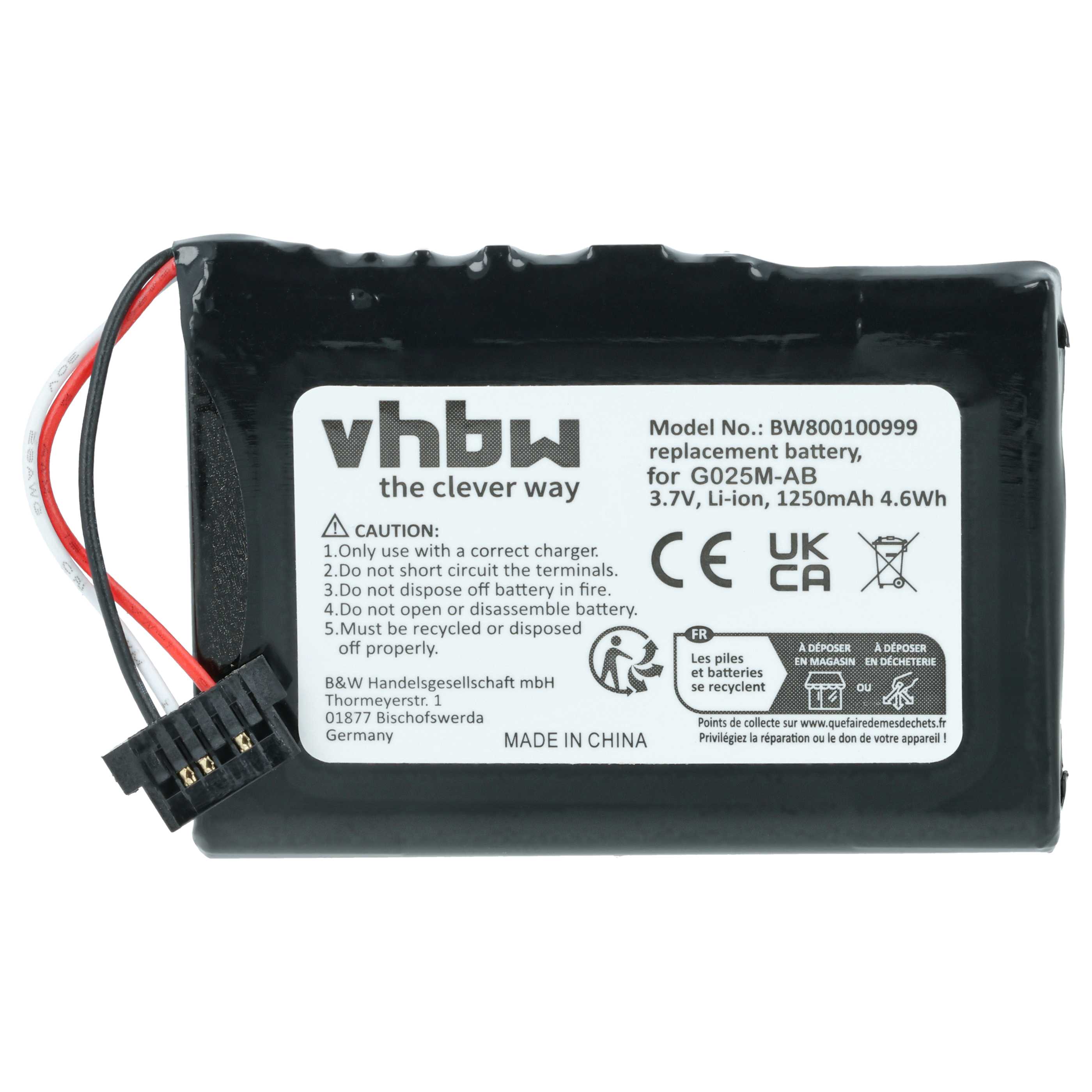 Batterie pour Becker Traffic Assist Highspeed 7934 navigation GPS - 1200mAh 3,7V Li-ion