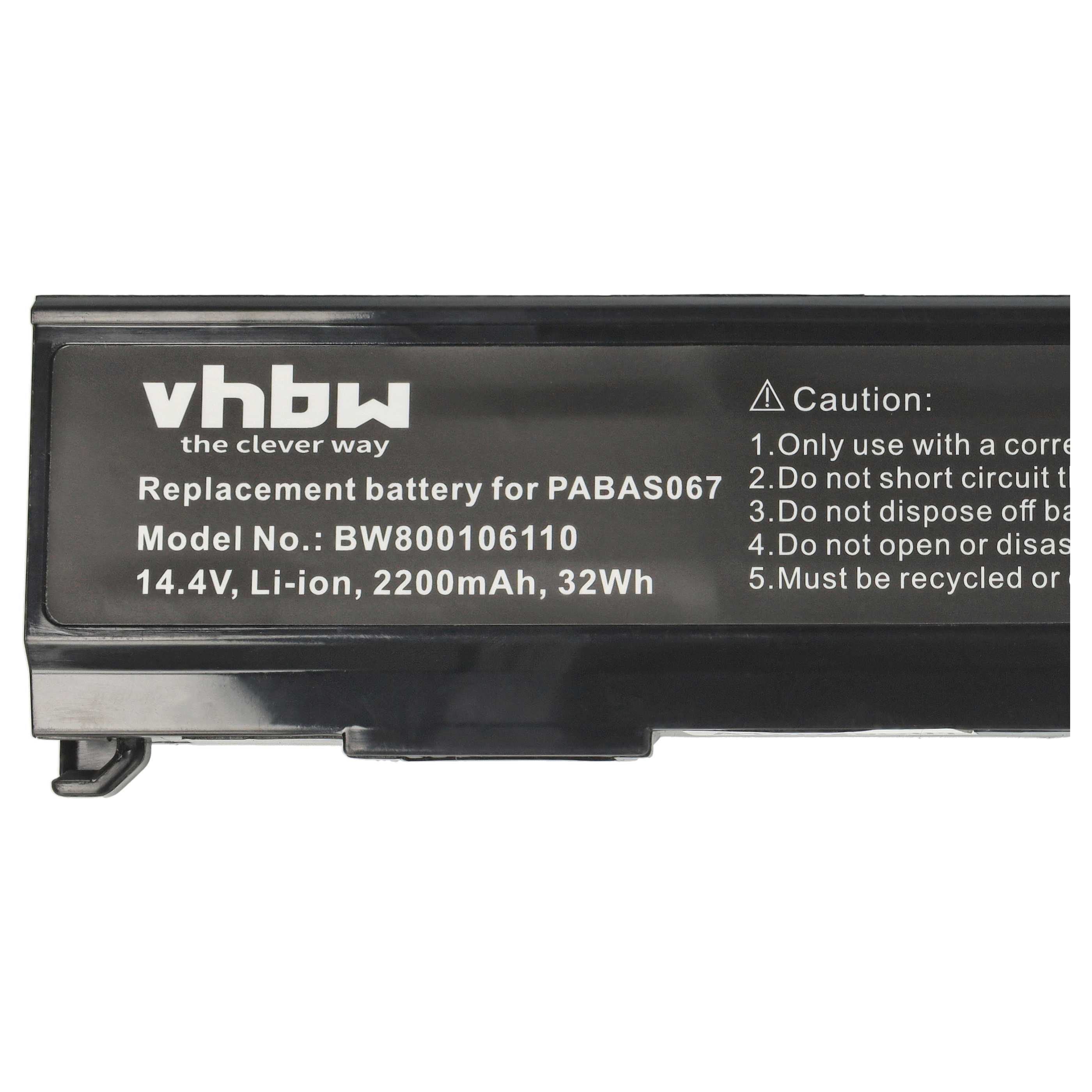 Akumulator do laptopa zamiennik Toshiba PA3451U-1BRS, PABAS067 - 2200 mAh 14,4 V Li-Ion, czarny