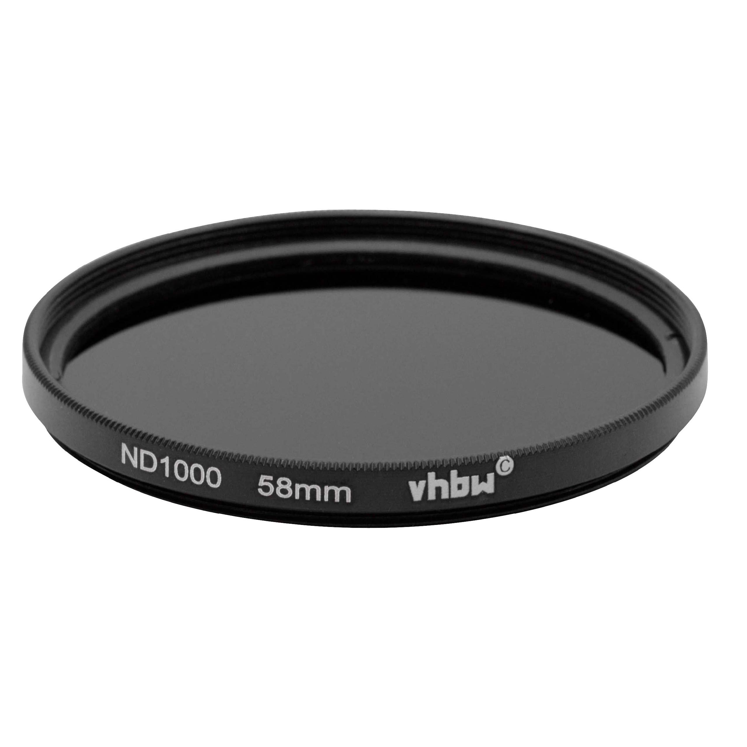 Universal ND Filter ND 1000 suitable for Camera Lenses with 58 mm Filter Thread - Grey Filter