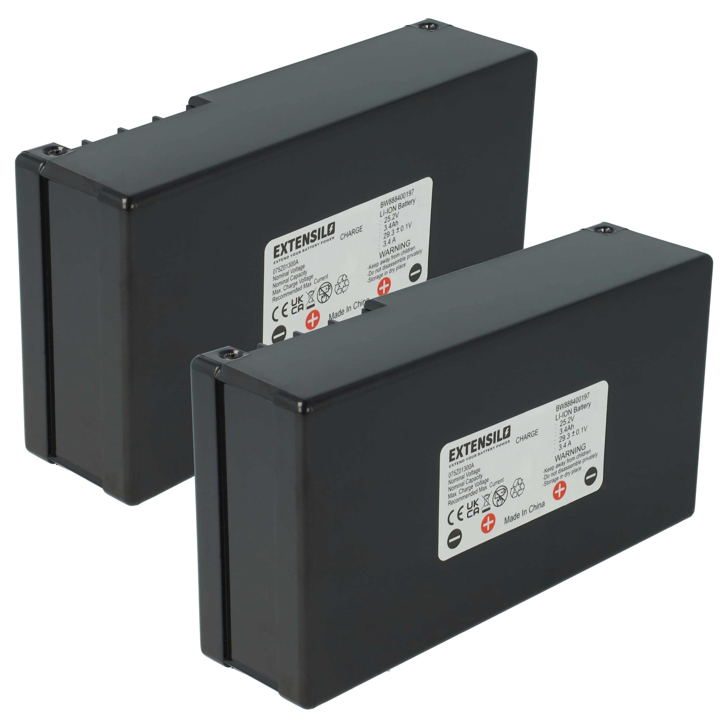 Akku (2 Stück) 25,2V passend für Gartenkraft RM500 - 3400mAh Li-Ion