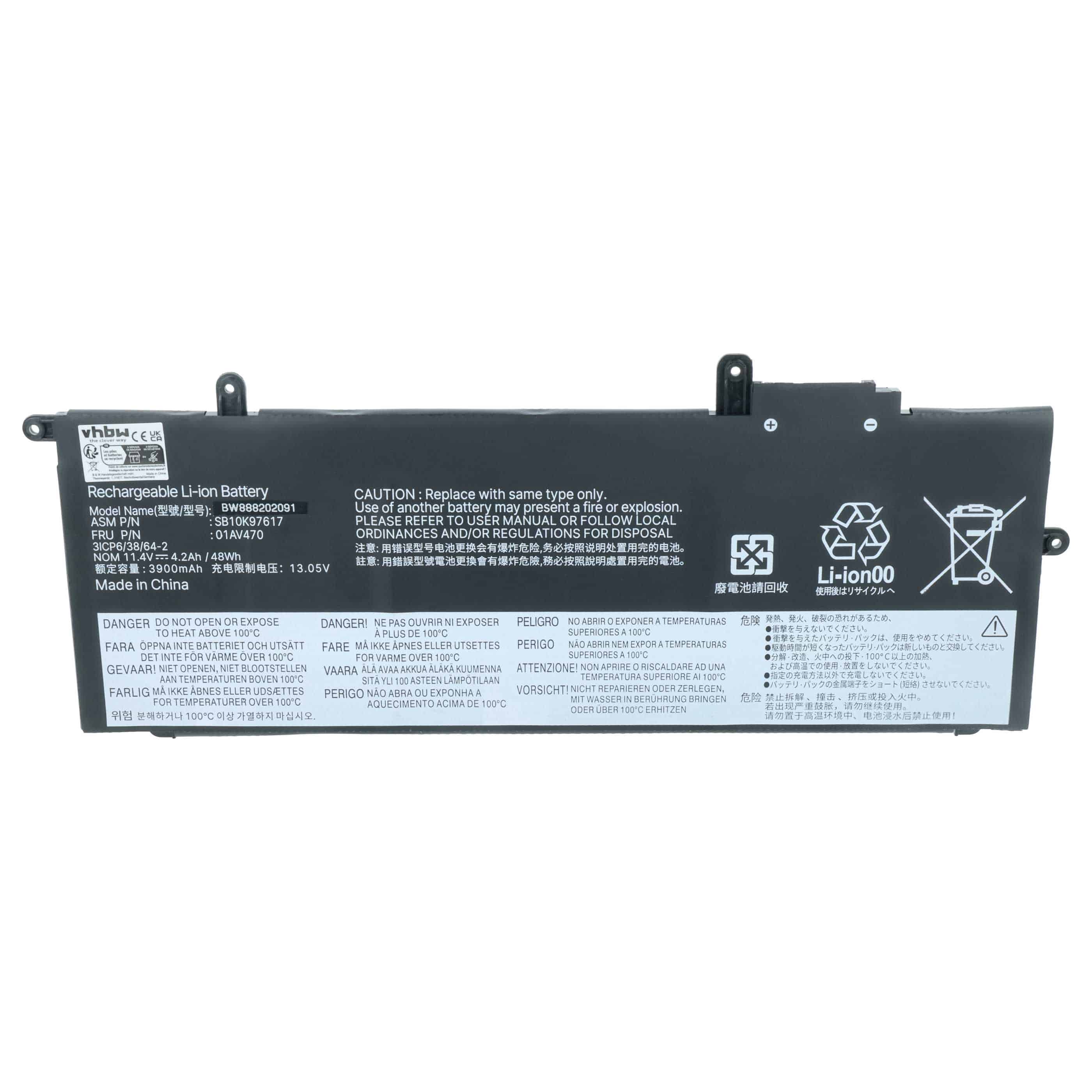 Akumulator do laptopa zamiennik Lenovo 01AV431, 01AV472, 01AV470, 01AV471 - 4050 mAh 11,46 V LiPo, czarny