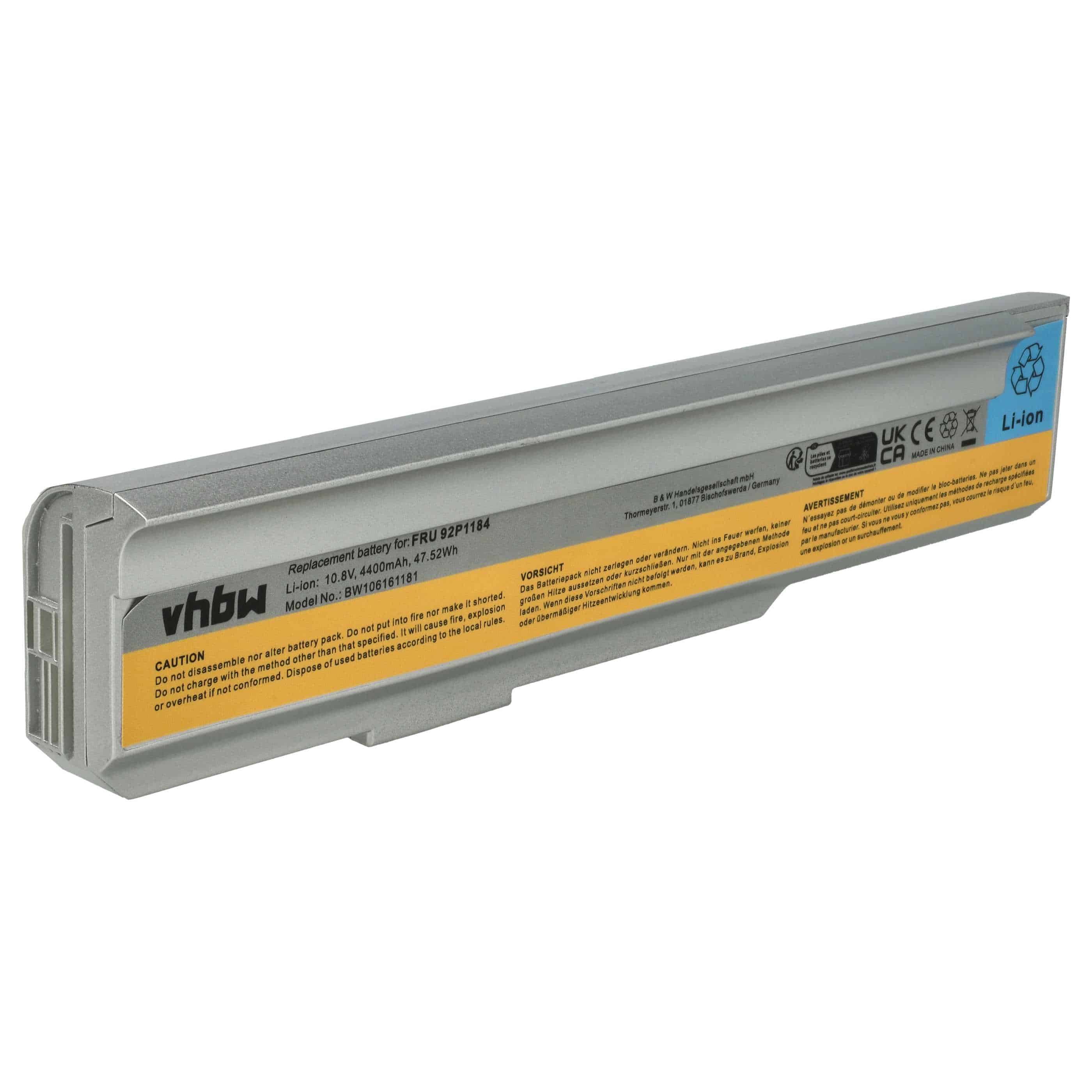 Akumulator do laptopa zamiennik Lenovo ASM 42T5213, 40Y8322, 40Y8315 - 4400 mAh 10,8 V Li-Ion, srebrny