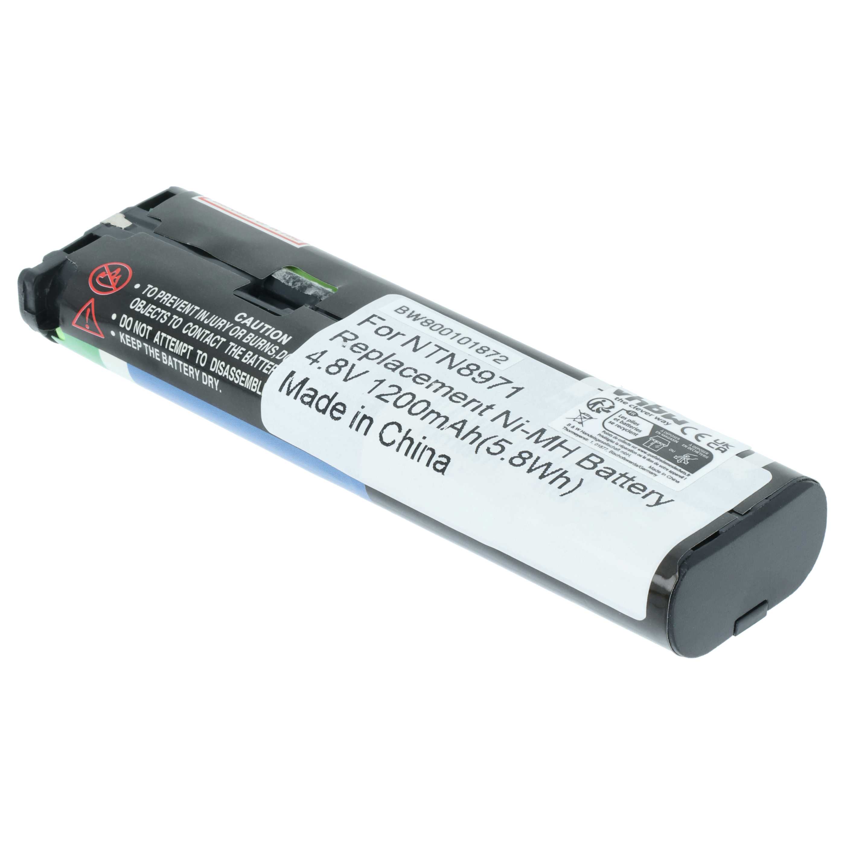 Radio 2x Battery replaces Motorola NNTN4190, NTN8657, NTN8970A, NNTN4190A, NNTN4190AR - 1200 mAh 4.8 V NiMH