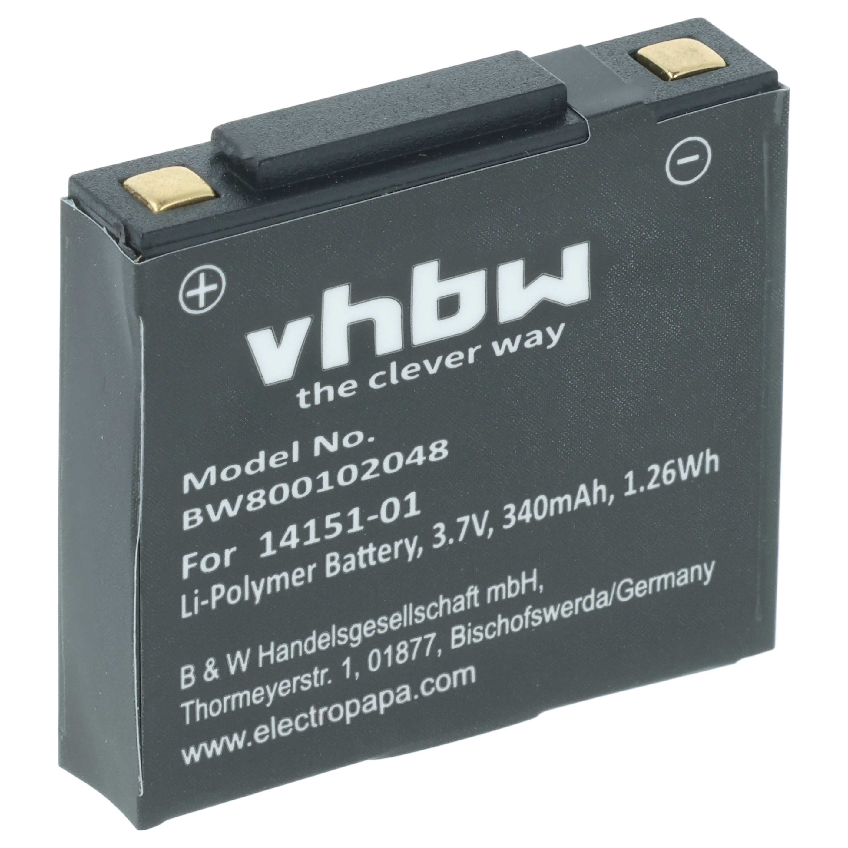 Akku als Ersatz für GN Netcom 2901-249, 14151-02, 14151-01 für GN Netcom Headset - 340mAh 3,7V Li-Polymer