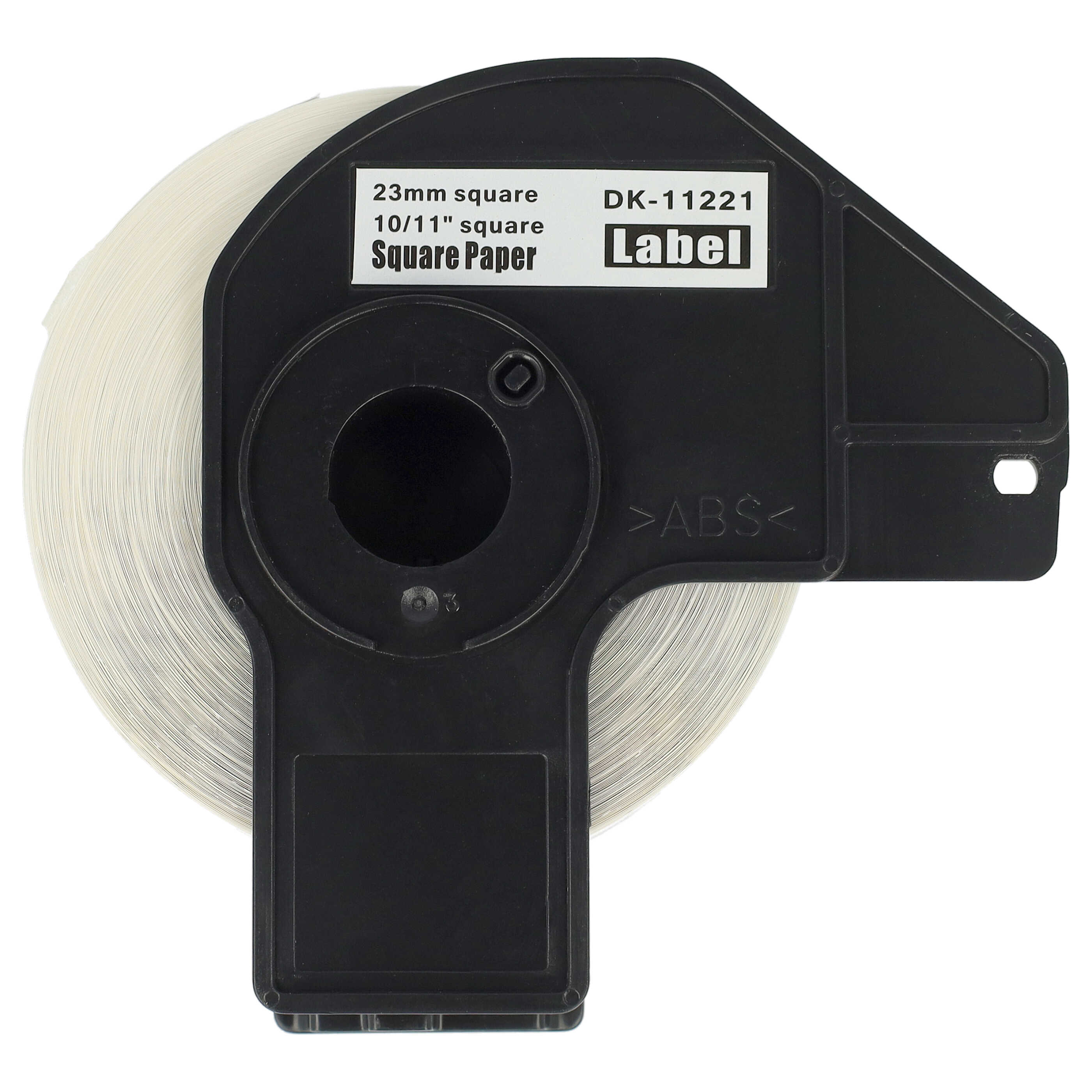 10x Etiketten als Ersatz für Brother DK-11221 Etikettendrucker - Premium 23mm x 23mm + Halter