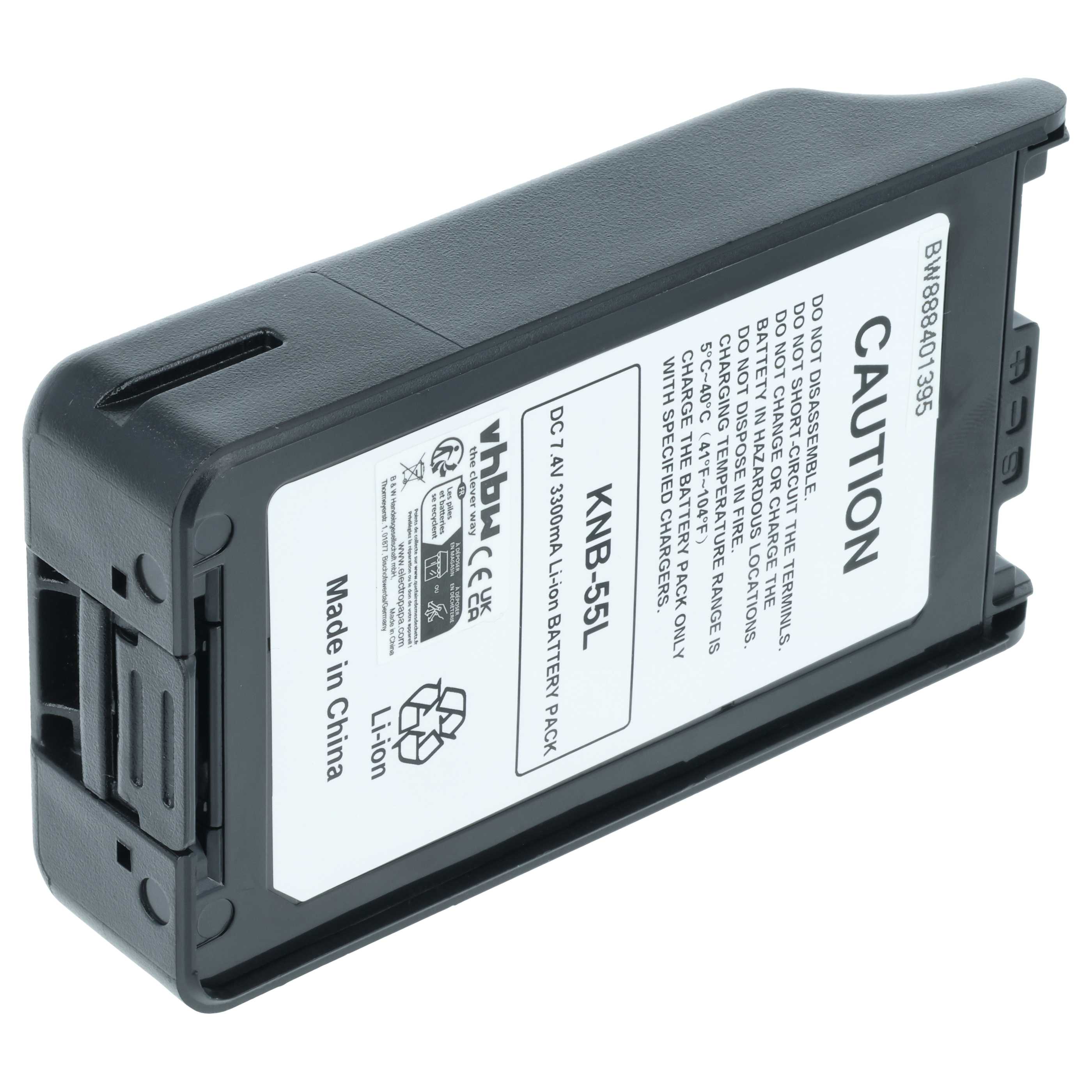 Radio 2x Battery replaces Kenwood KNB-57L, KNB-78L, KNB-55L, KNB-56N, KNB-24L, KNB-35L - 3300 mAh 7.4 V Li-Ion