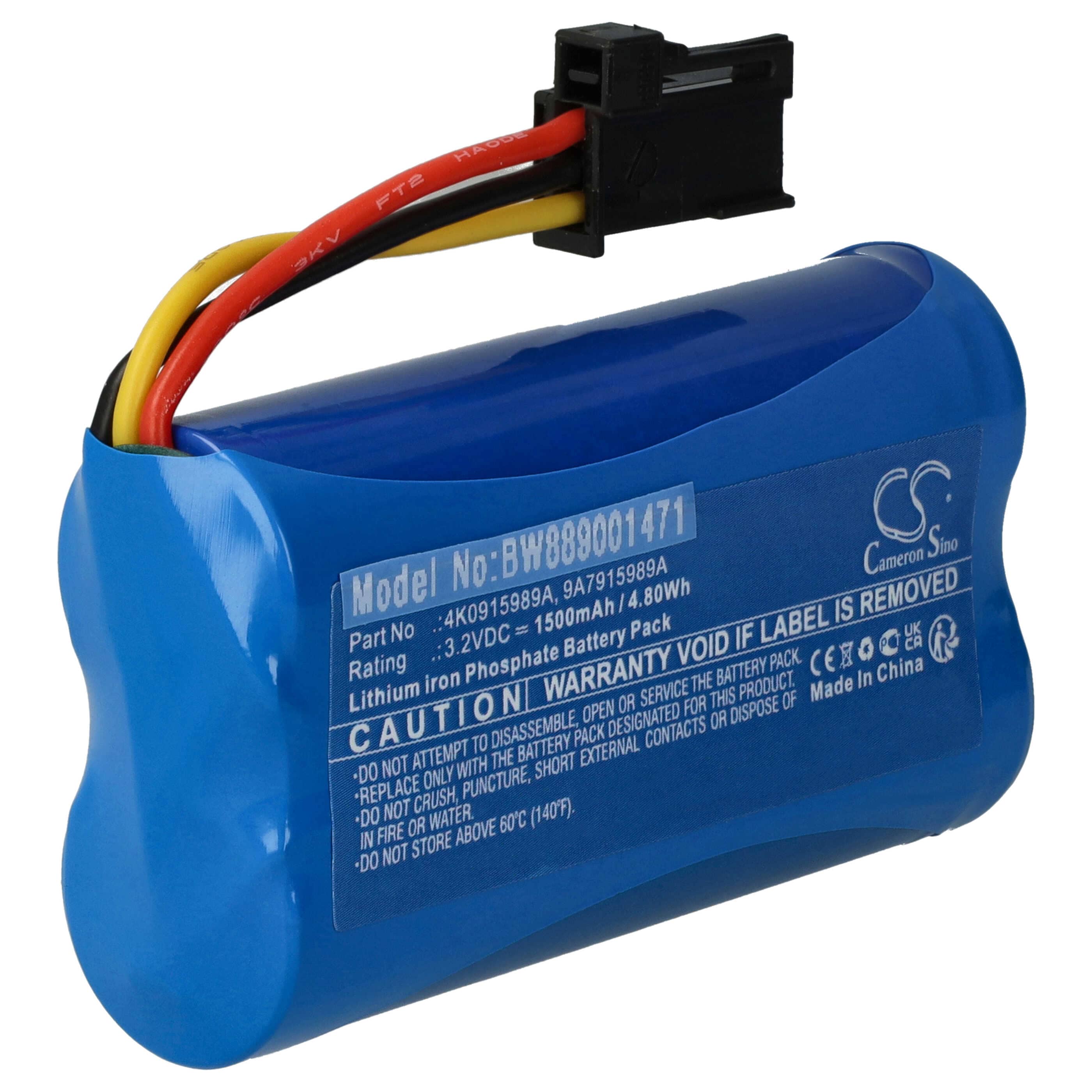 Batterie remplace Audi 4K0915989A pour transmetteur de localisation d'urgence - 1500mAh 3,2V LiFePO4