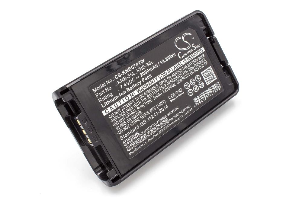 Batterie remplace Kenwood KNB-24LX, KNB-24, KNB-24Li, KNB-24L pour radio talkie-walkie - 2000mAh 7,4V Li-ion