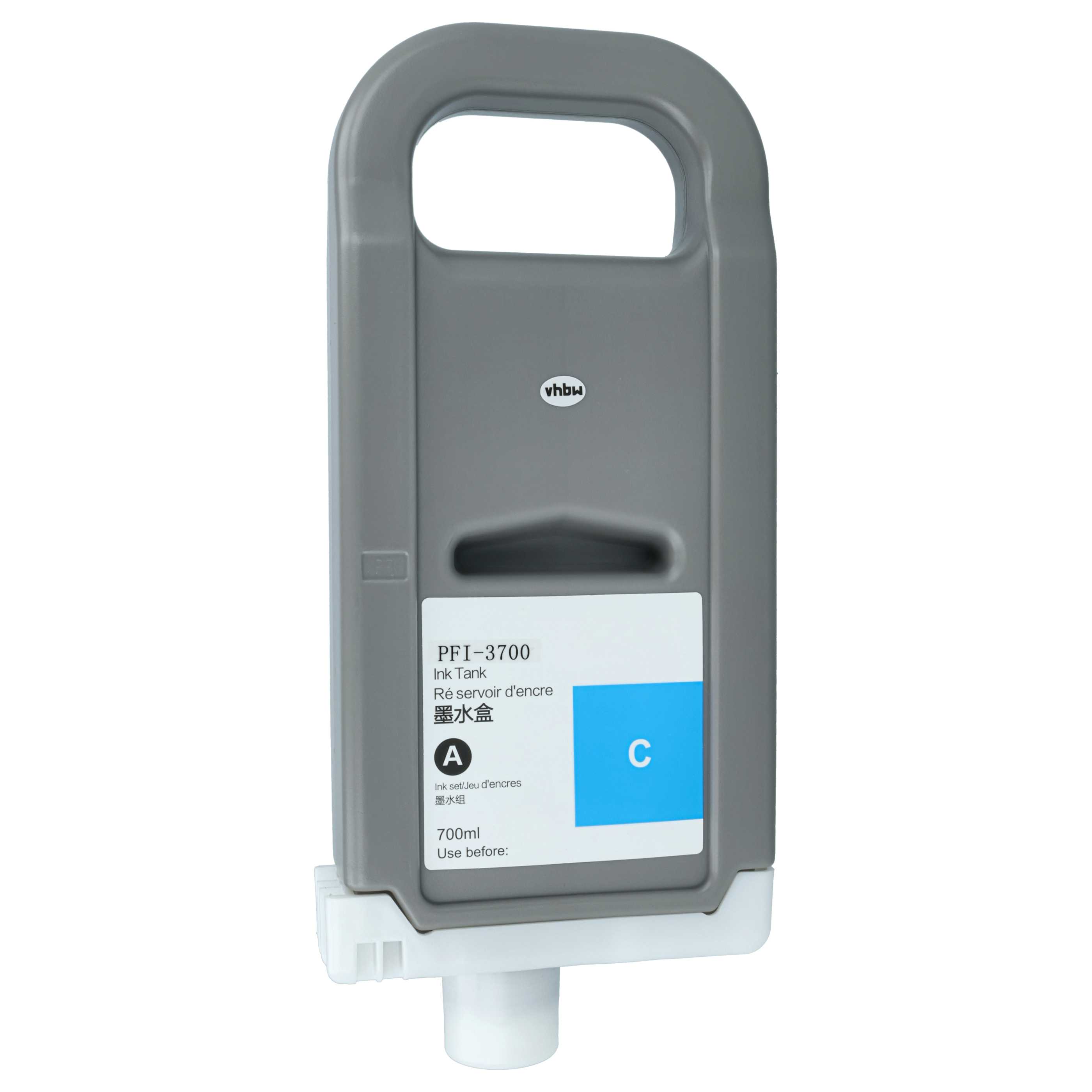 Ink Cartridge as Exchange for Canon PFI-3700 C for Canon Printer - Cyan 700 ml