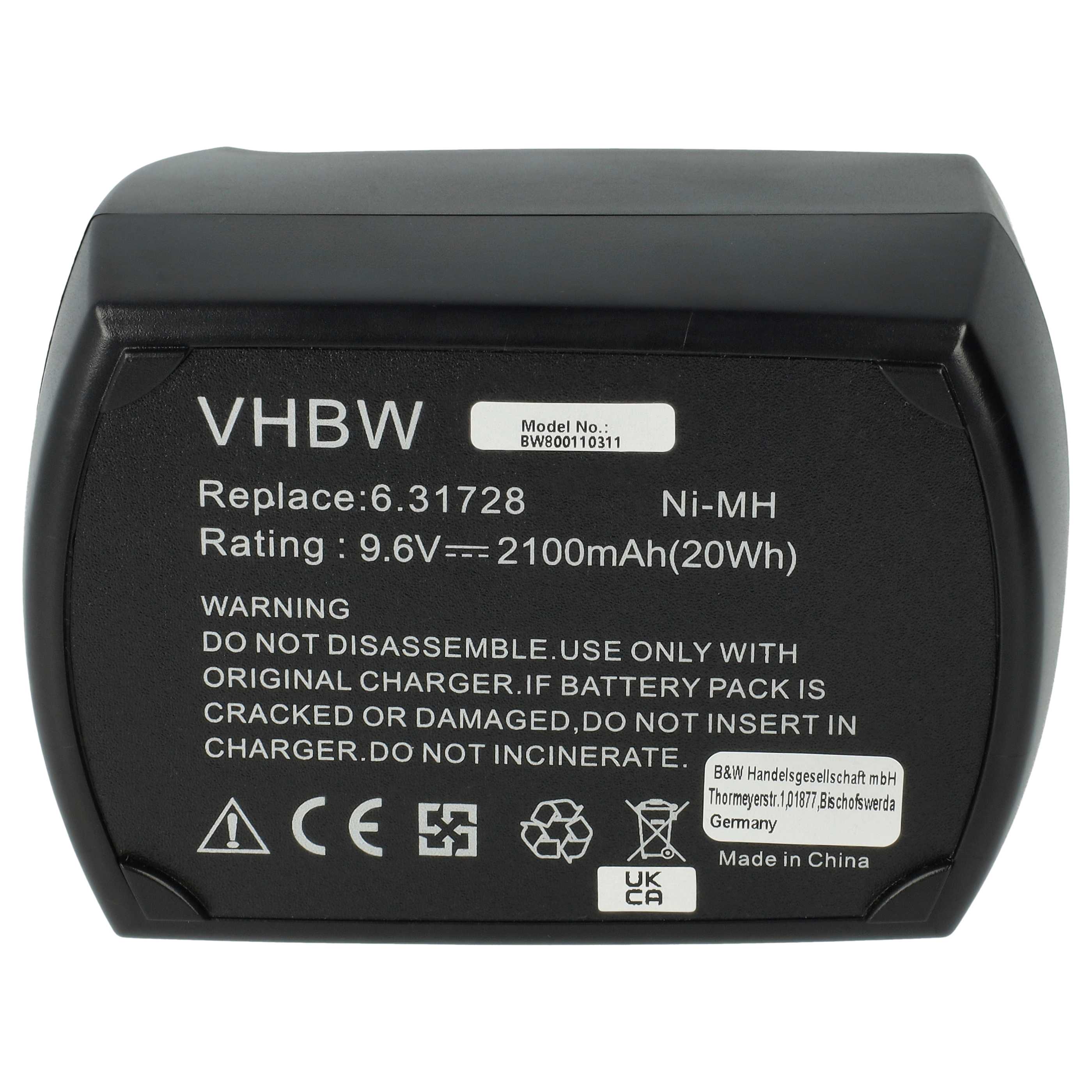 Akku 9,6V als Ersatz für Metabo 6.31746, 6.25471.00, 6.31728, 6.2547, 6.25471, 6.25470.00 - 2,1Ah, NiMH