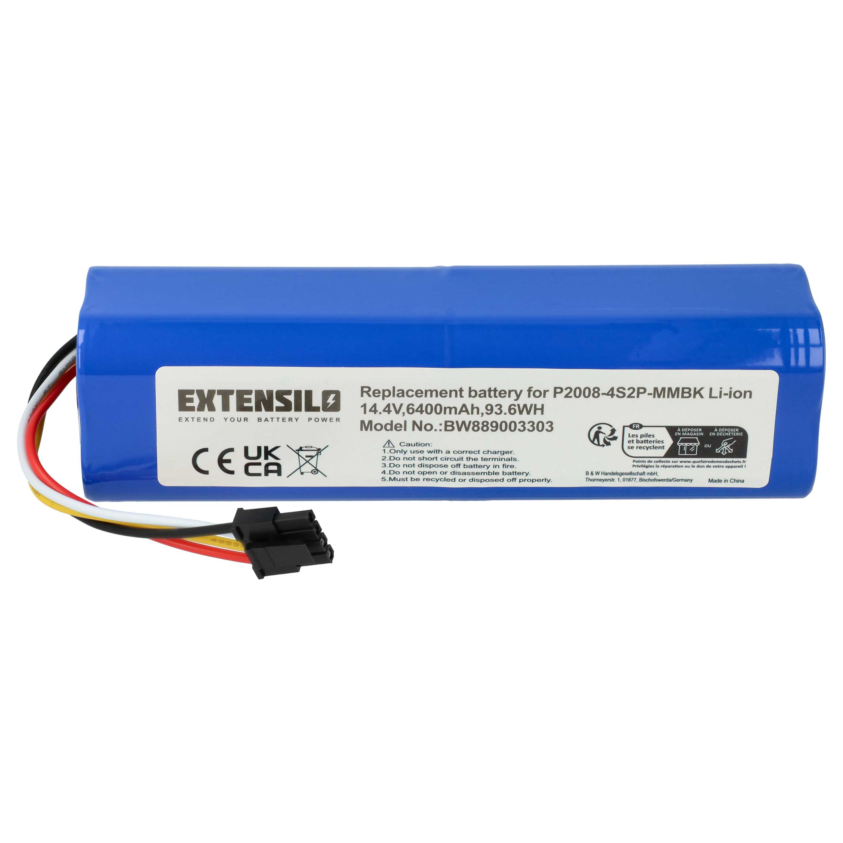 Battery Replacement for Xiaomi STYTJ01ZHM, BRR-2P4S-5200S, P2008-4S2P-MMBK for - 6400mAh, 14.4V, Li-Ion