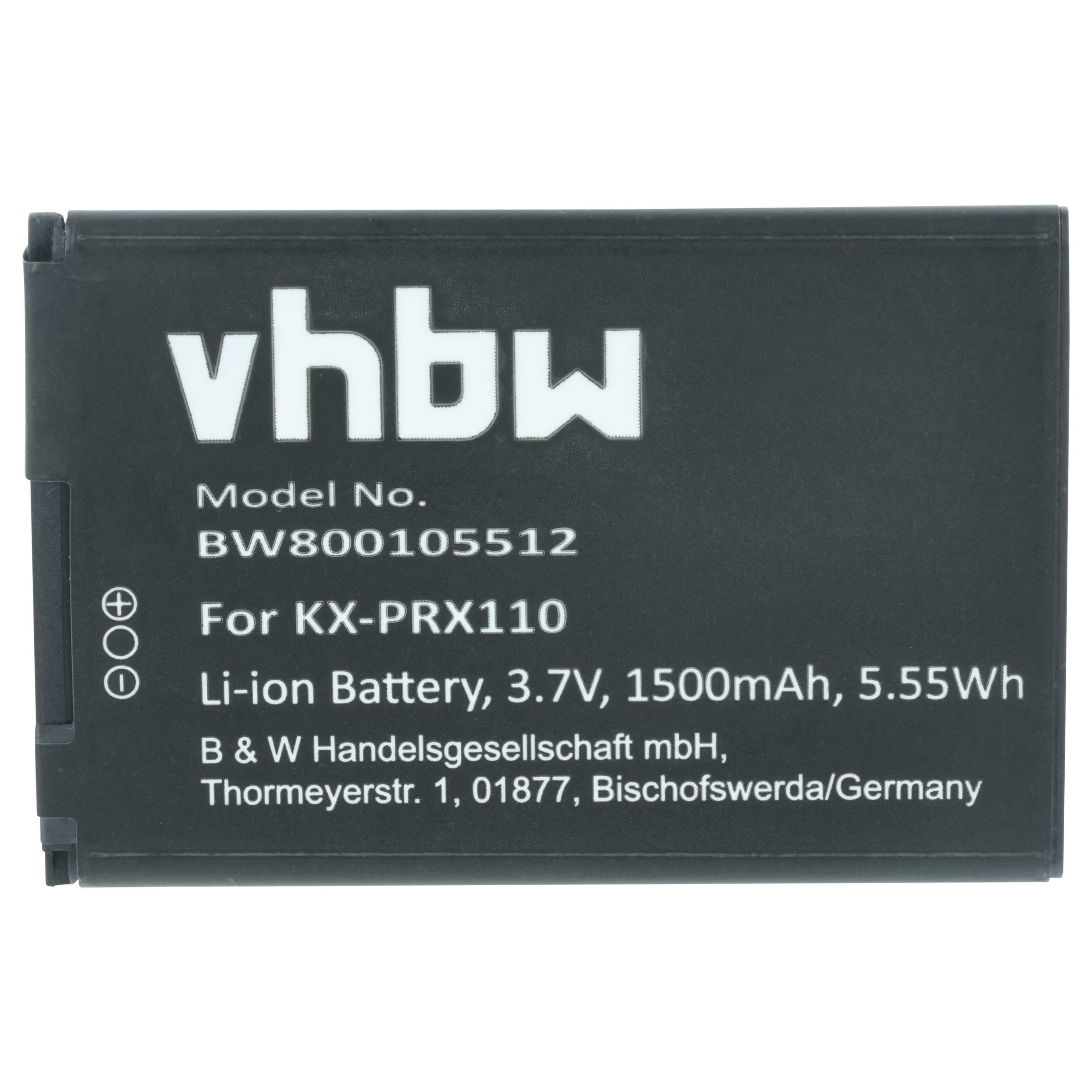 Batterie remplace Panasonic KX-PRA10EX, KX-PRA10 pour téléphone Panasonic - 1500mAh 3,7V Li-ion