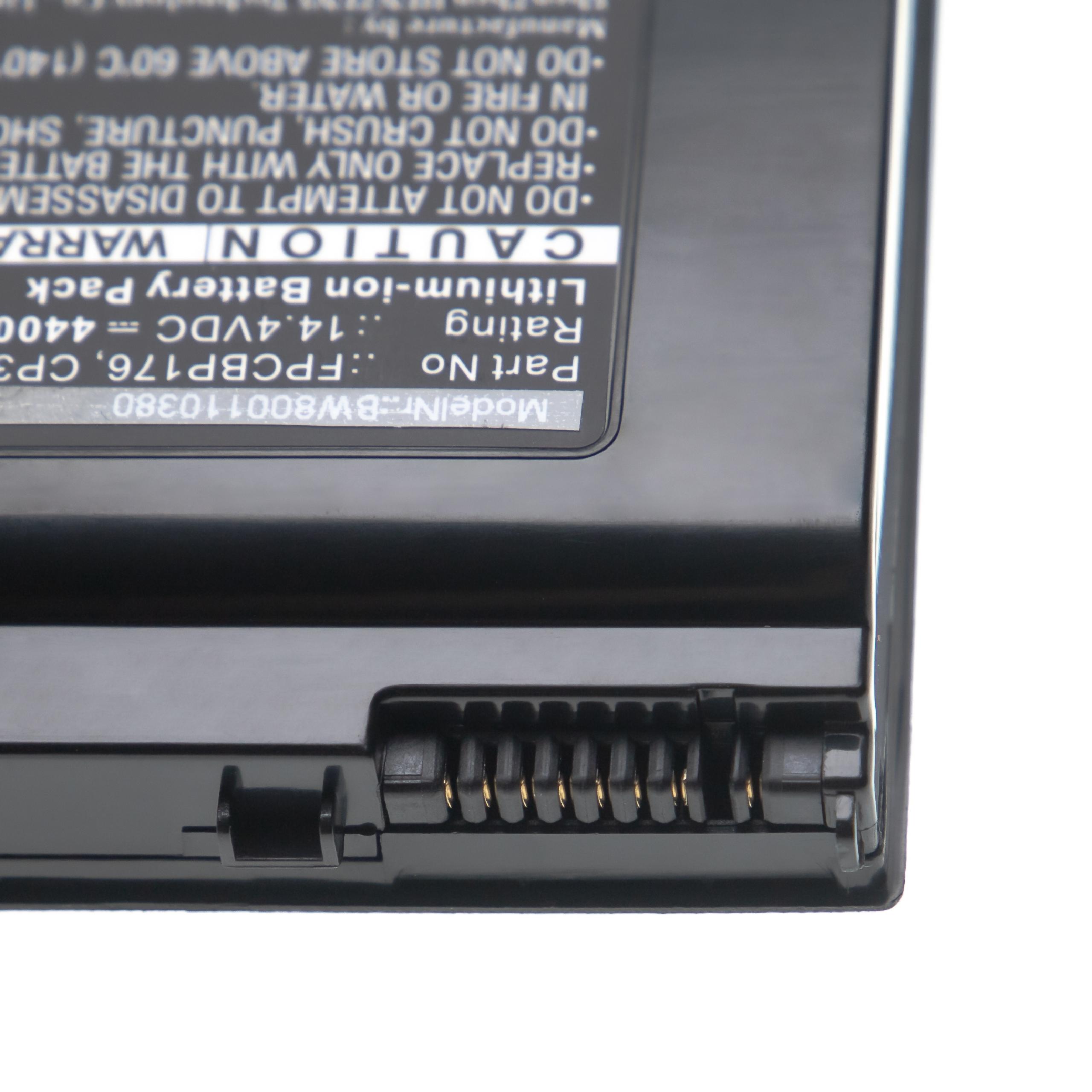 Batería reemplaza Fujitsu 0644670, CP335311-01, FPCBP175 para notebook Fujitsu - 4400 mAh 14,4 V Li-Ion negro