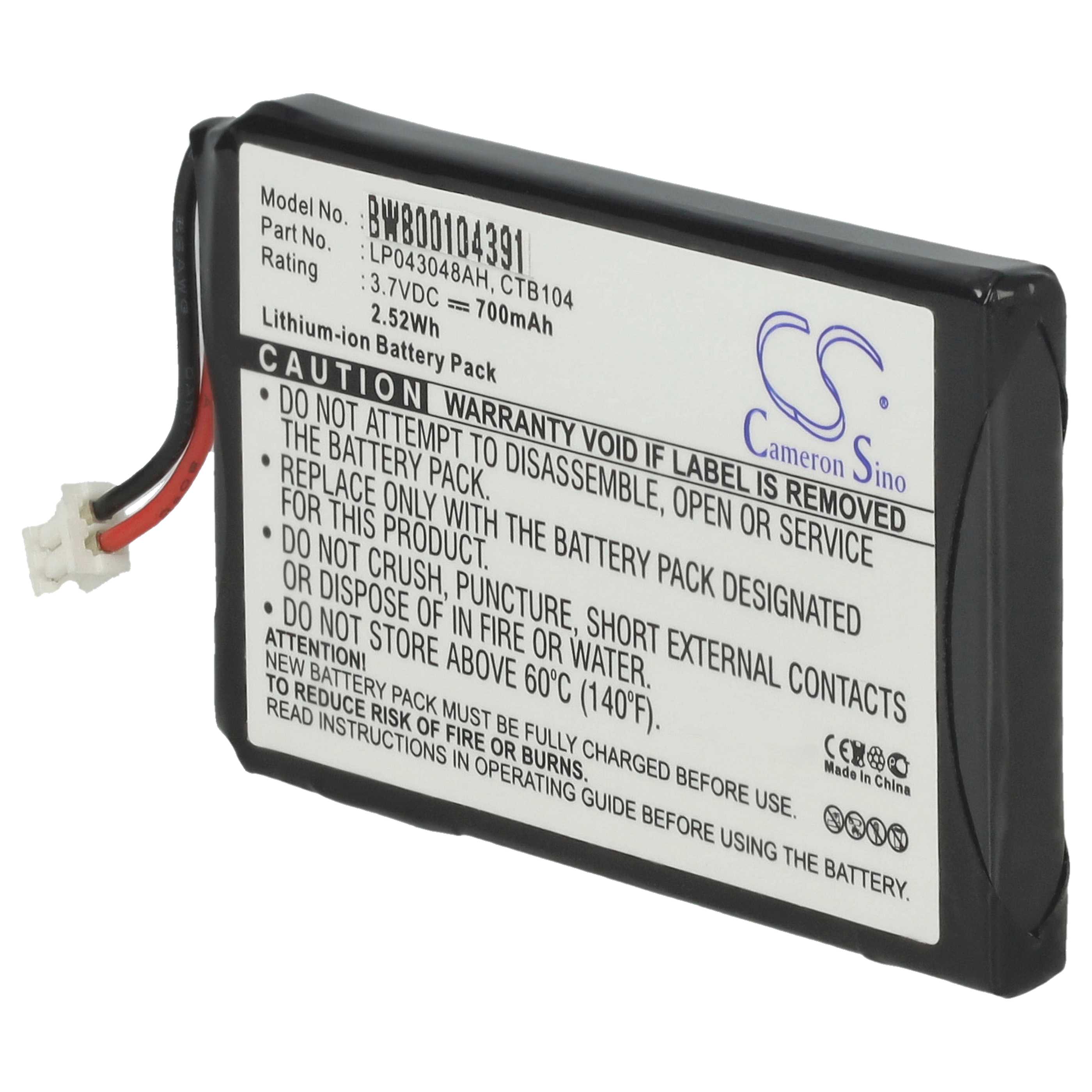 3x Batteries remplace 253230694, LP043048AH, CTB104 pour téléphone T-Com - 700mAh 3,7V Li-ion