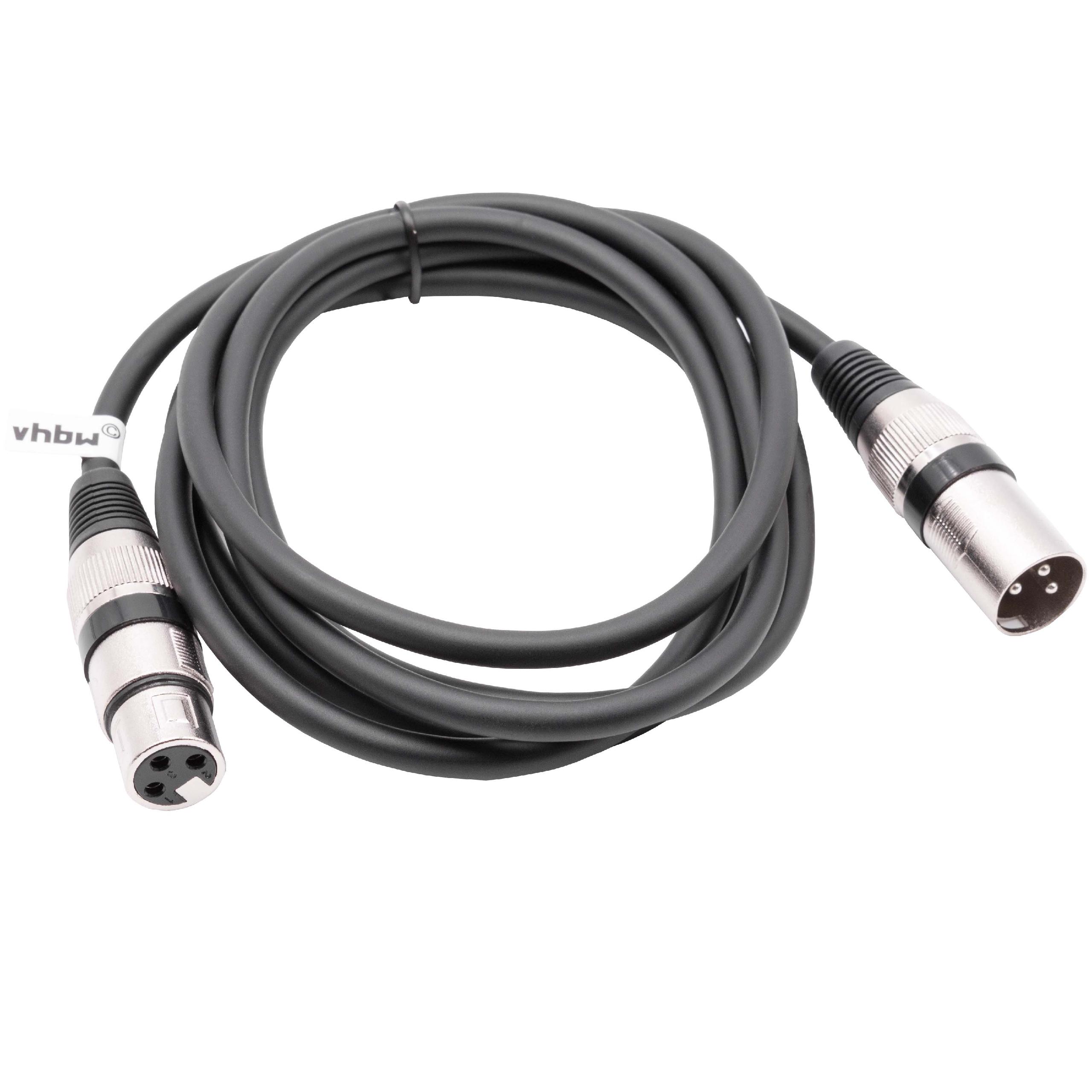 vhbw Cable DMX conector macho XLR a conector hembra XLR compatible con luces, focos, escenarios - 3 pines, rev