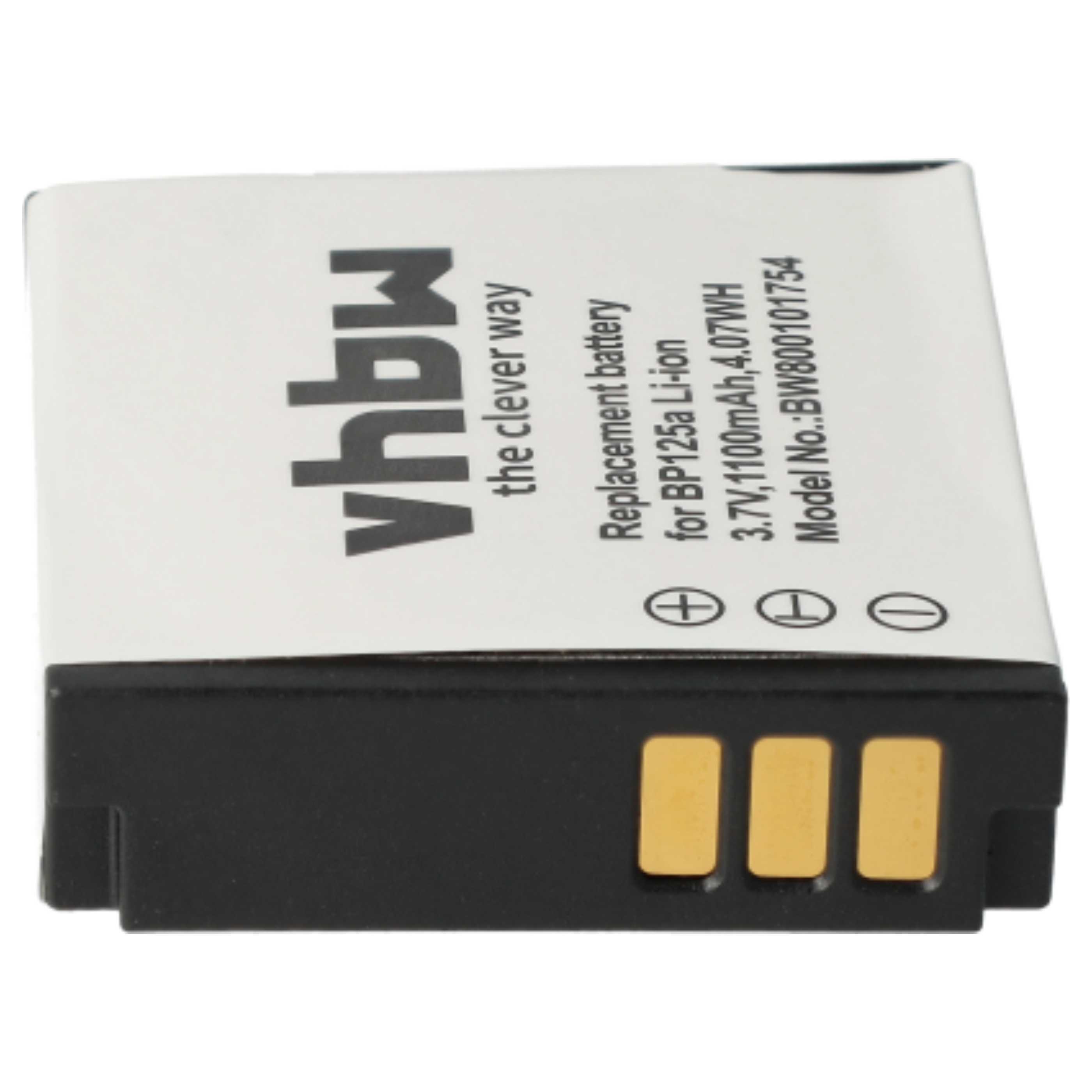 Videocamera 2x Battery replaces Samsung IA-BP125A, AD43-00197A, BP125A, IA-BP125 - 1100 mAh 3.6 V Li-Ion