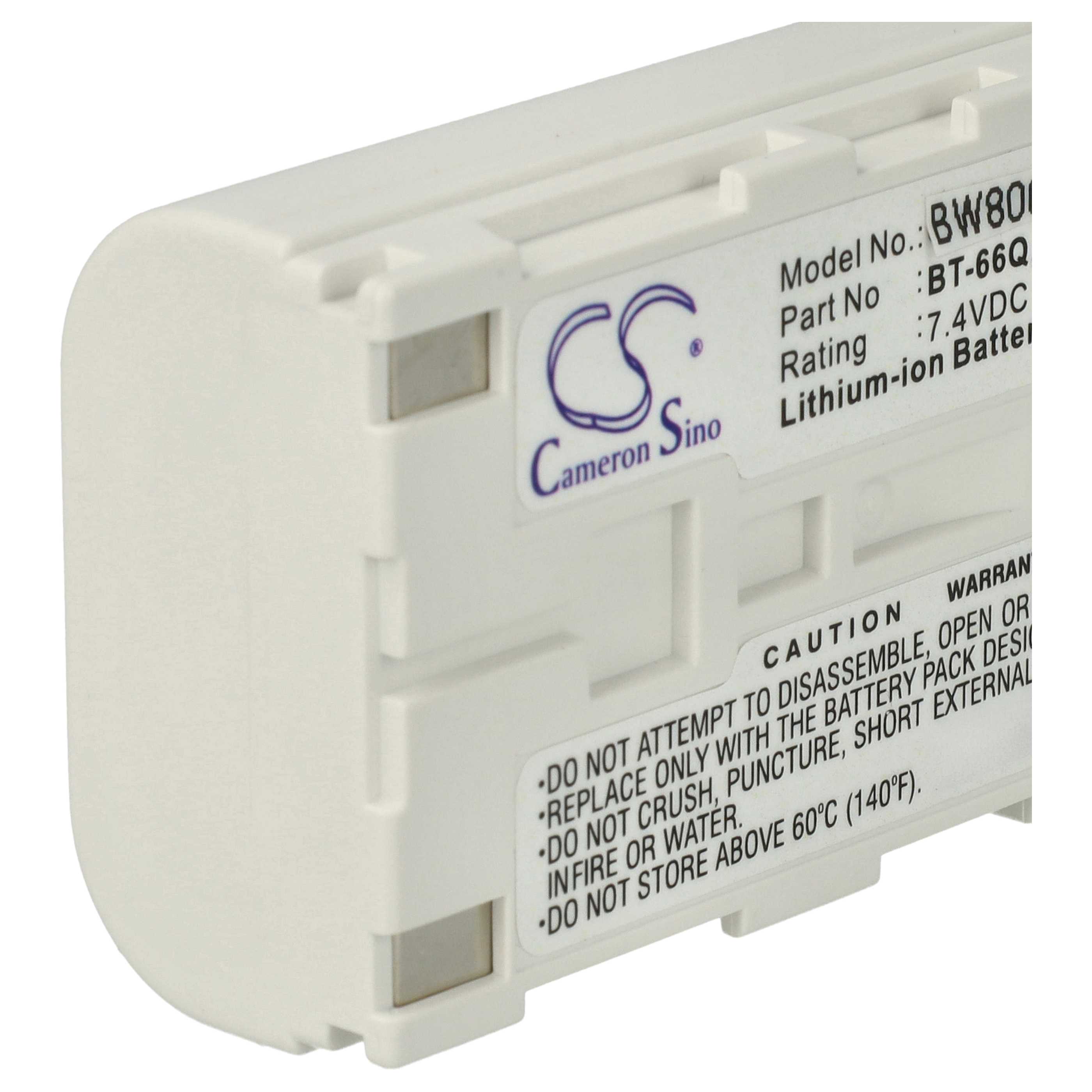 Batería reemplaza Topcon BT-65Q, BT-66Q, BT-30, BT-62Q para dispositivo medición (3400 mAh, 7,4 V, Li-Ion)