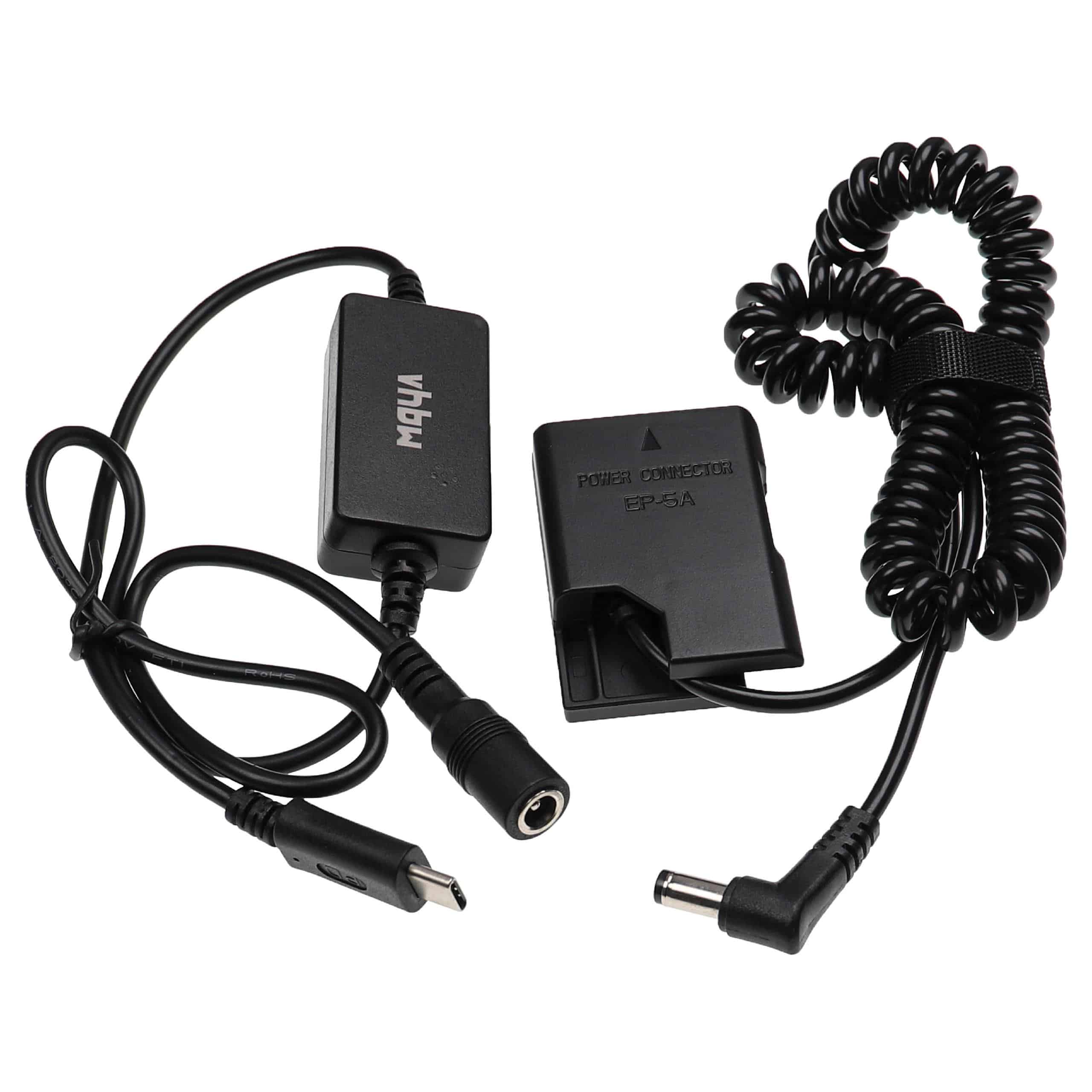 USB Power Supply replaces EN-EL15 EN-EL15b EN-EL15A for Camera + DC Coupler as Nikon - 2 m, 8.4 V 3.0 A
