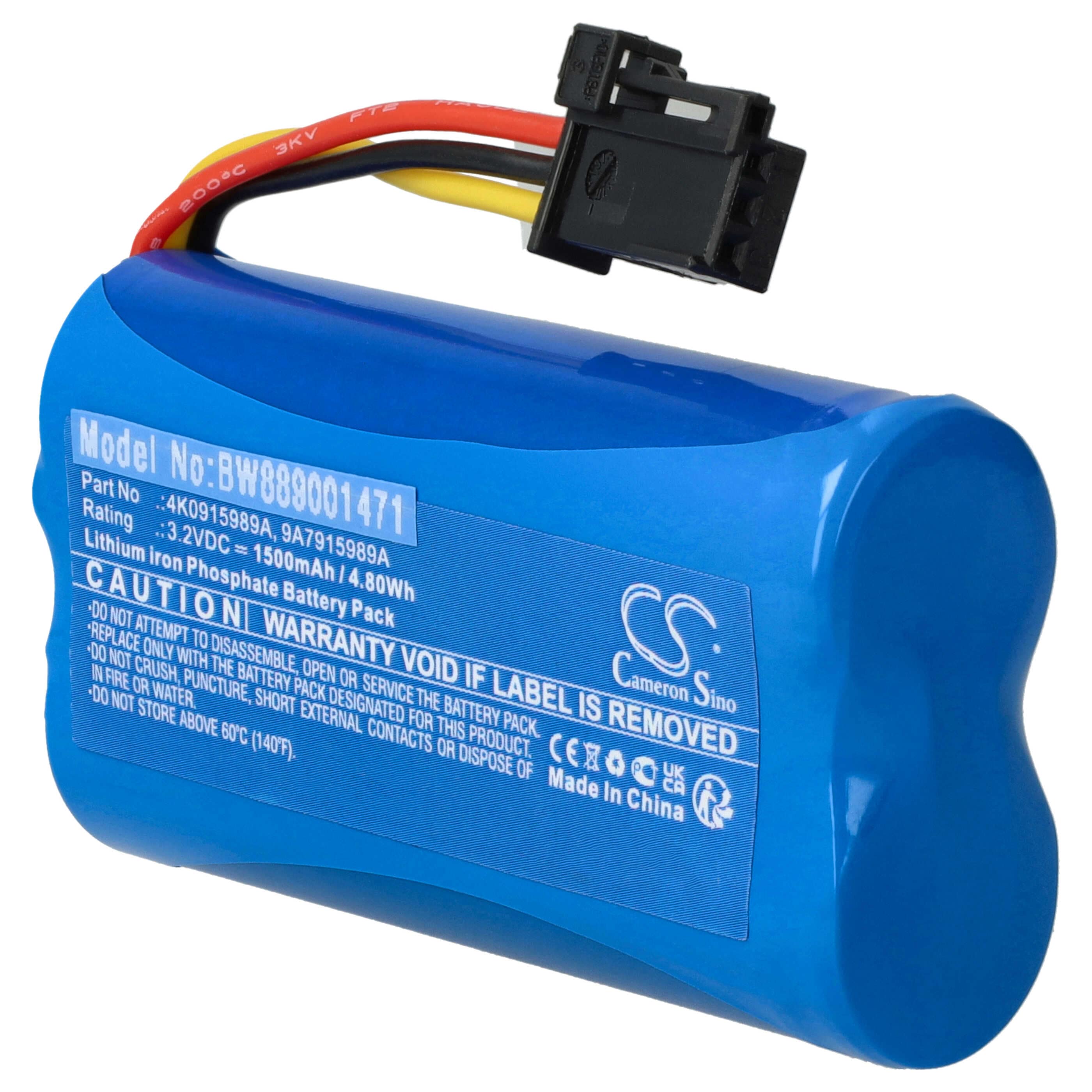 Emergency Call Sender Battery Replacement for Audi 4M0 907 486, 4K0915989A - 1500 mAh 3.2 V LiFePO4