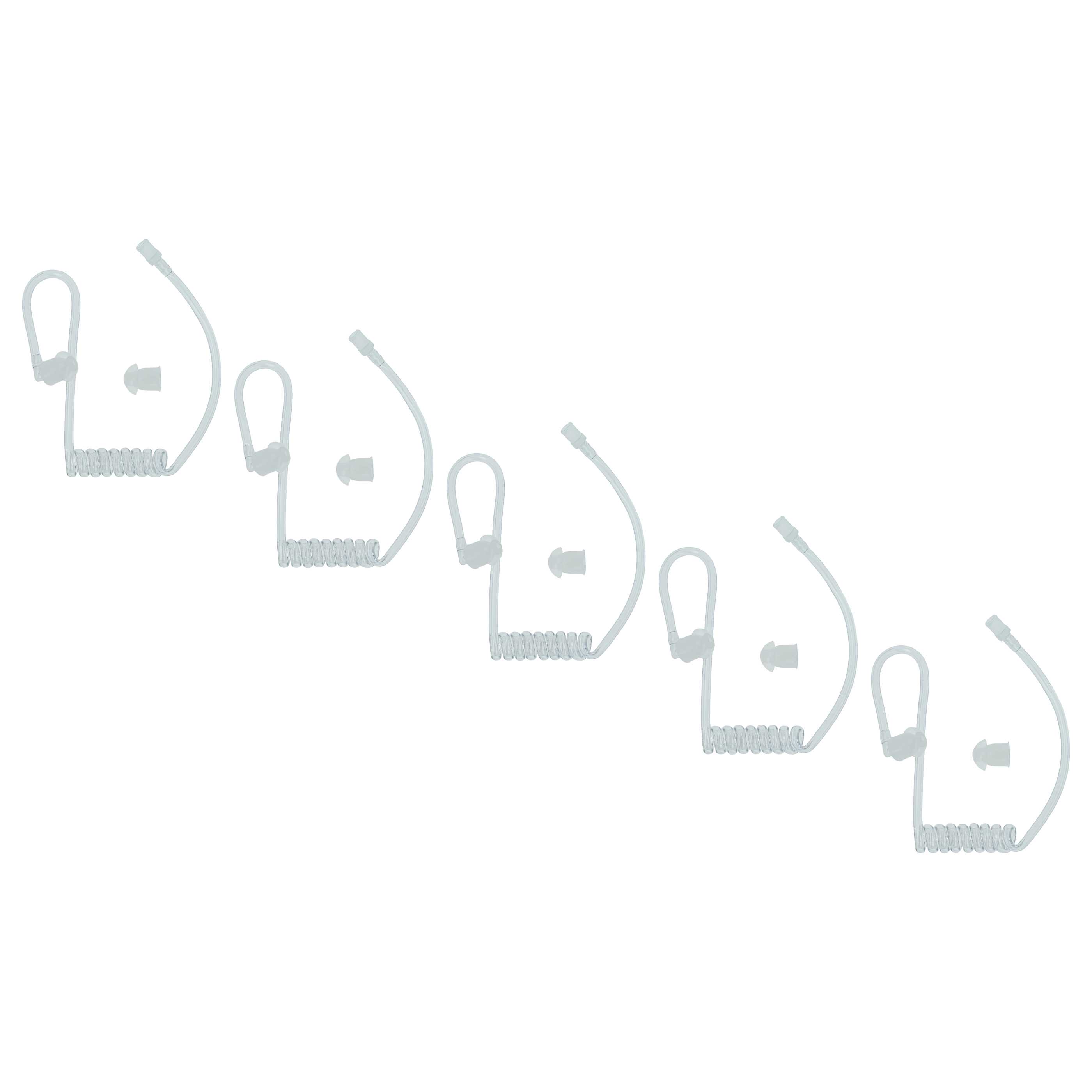 5x Sound Tube suitable for Headset - Incl. 10x ear plug, Transparent