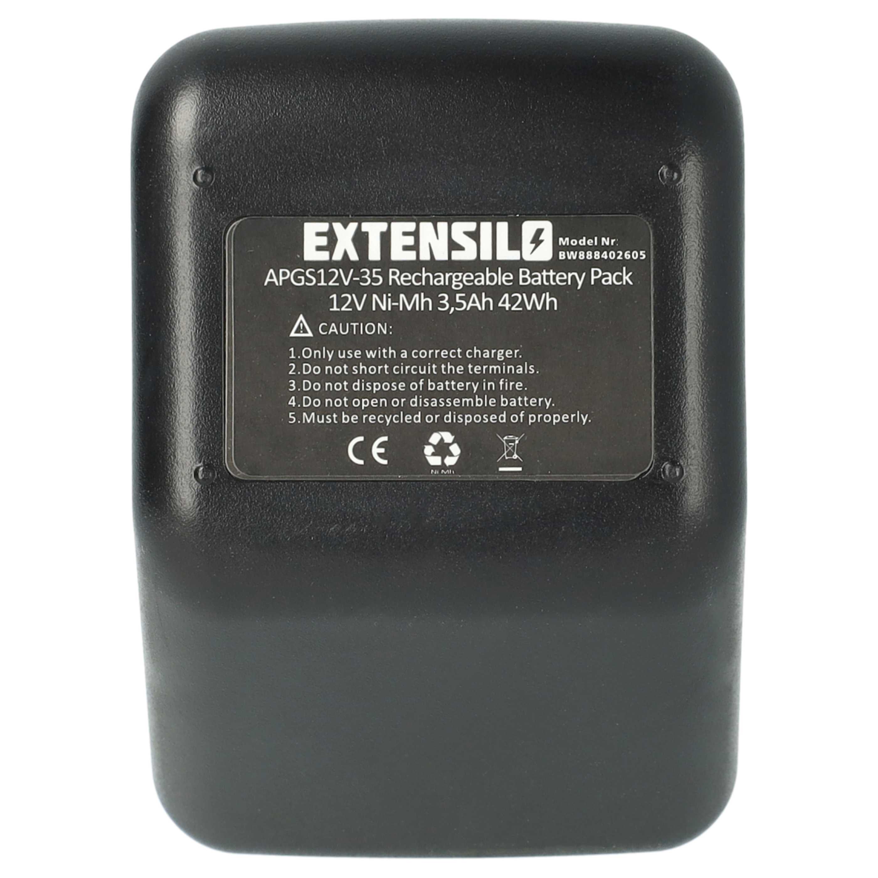 2x Battery replaces Gesipa CPT12/2 EHD Blind Rivet Gun - 3500 mAh, 12 V, NiMH