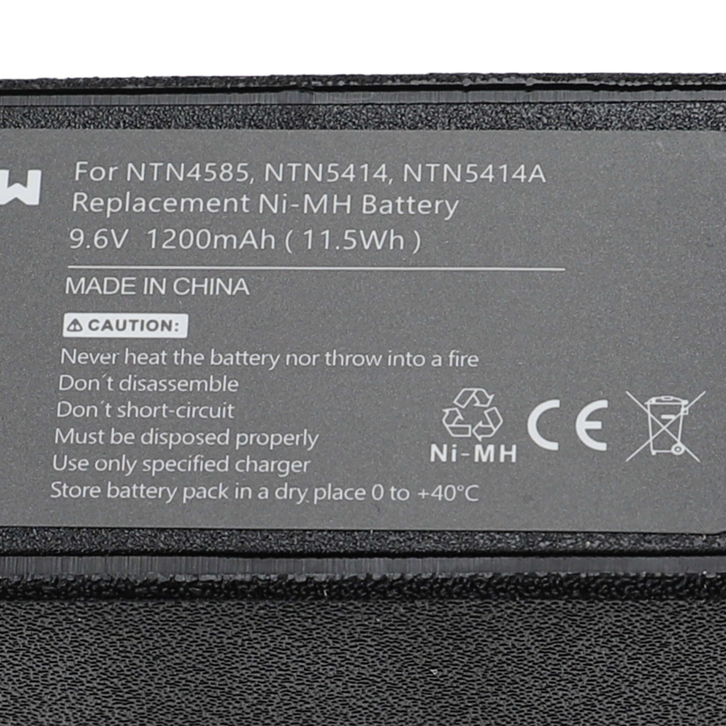 Radio Battery replaces Bullard BNH-5447TIC, BU32H1-A - 1200 mAh 9.6 V NiMH
