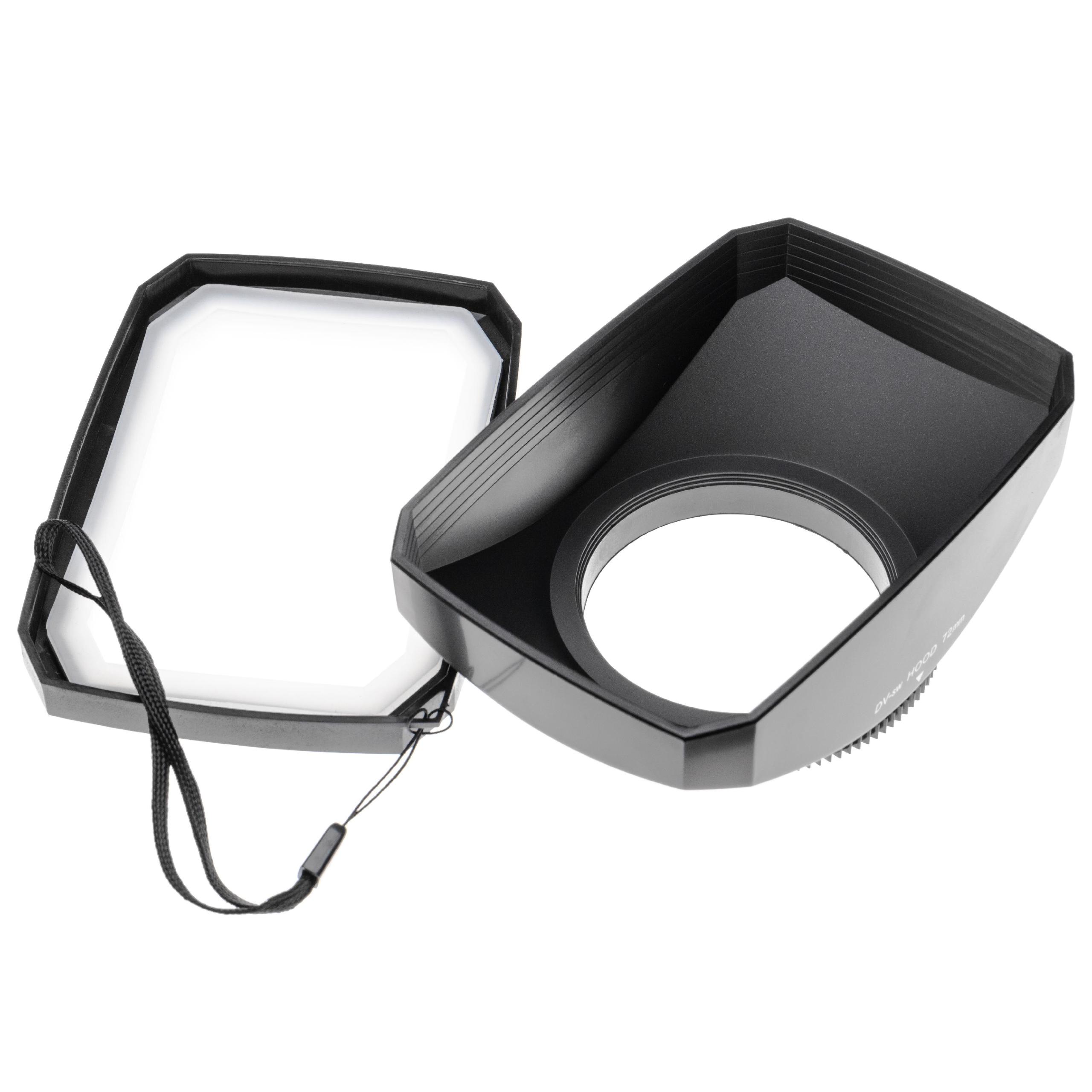Lens Hood with White Balance Lens Cap for Cameras with 72 mm Filter Thread - 16:9 Format 