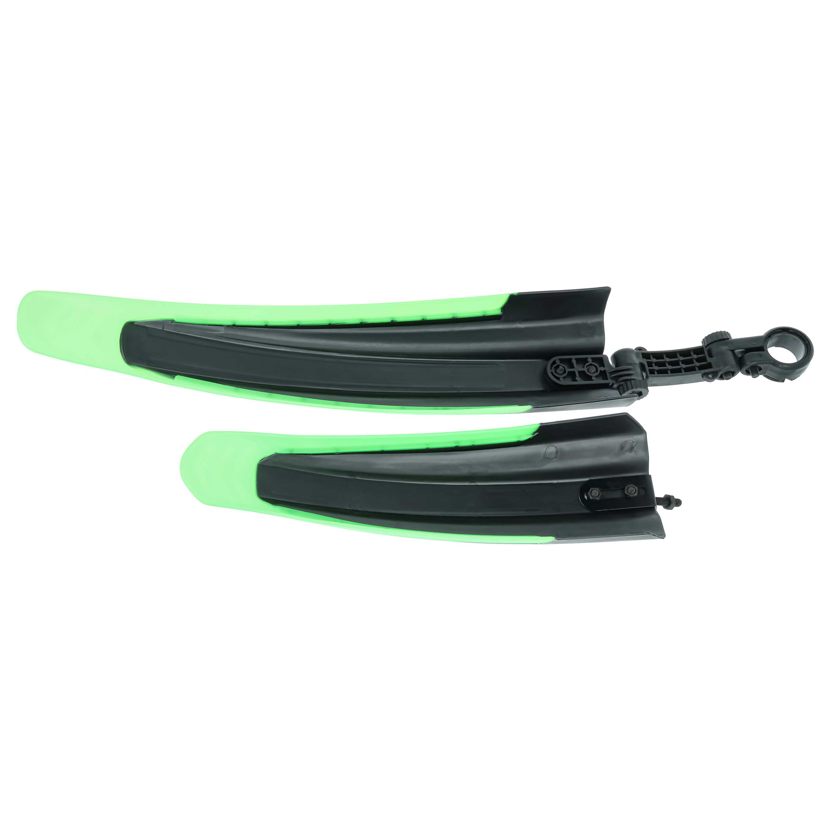 2x Parafango per ruota anteriore e ruota posteriore per mountain bike con pneumatici da 24/26 - nero / verde