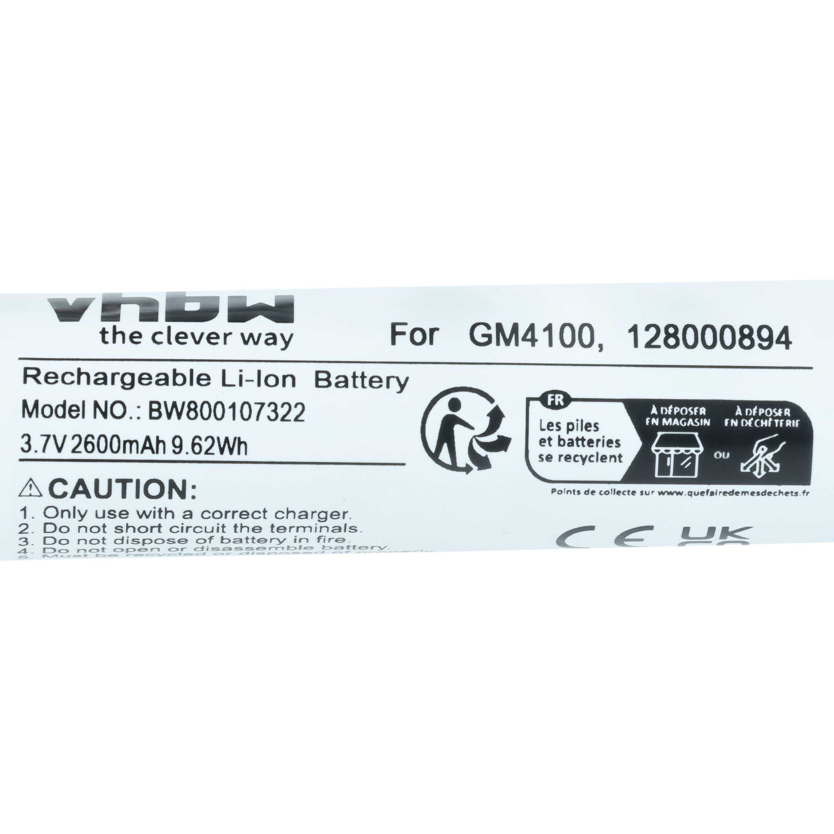 Batteria sostituisce 128000894, RBP-GM40 per barcode scanner Datalogic - 2600mAh 3,7V Li-Ion