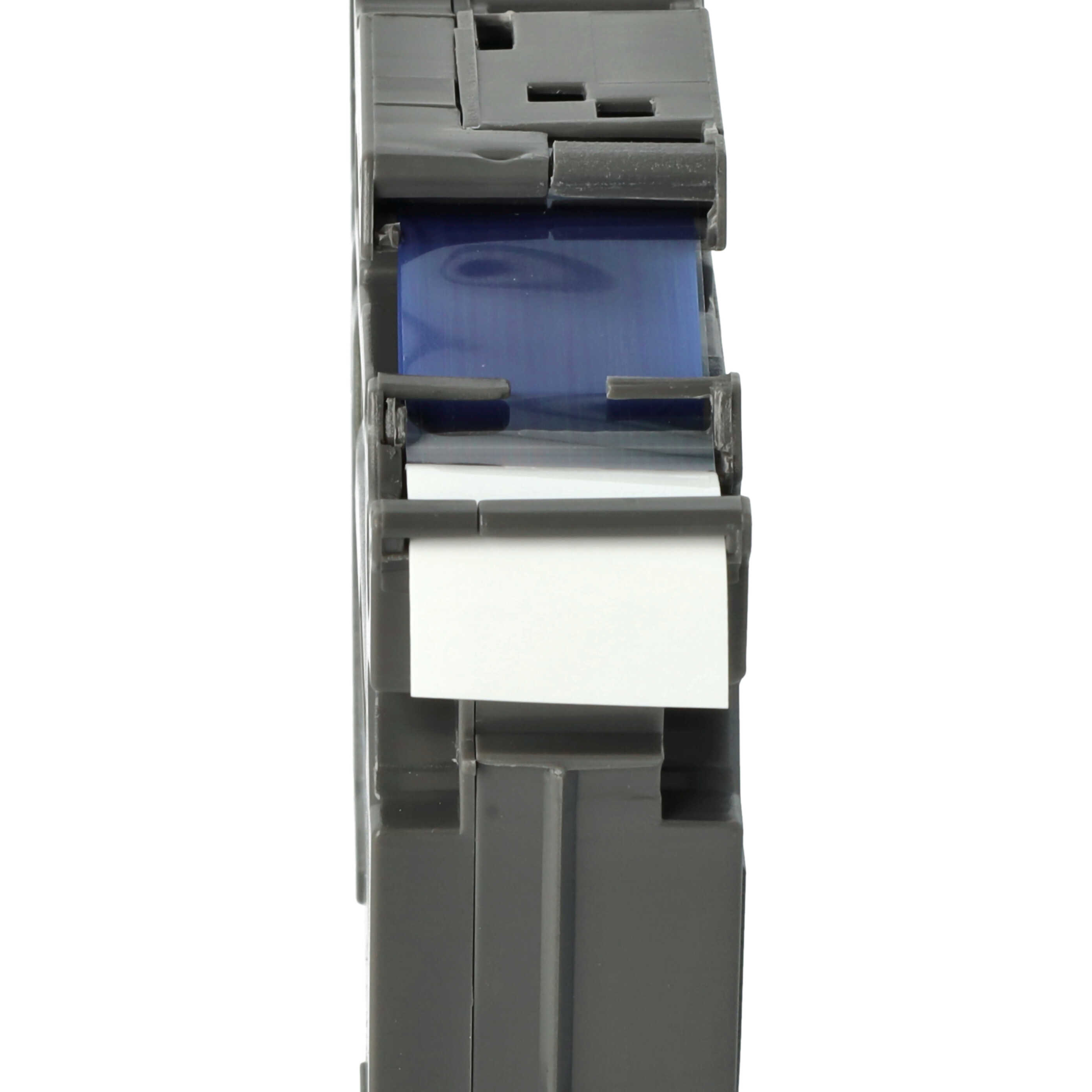 Cassette à ruban remplace Brother TZE-FX243 - 18mm lettrage Bleu ruban Blanc, souple