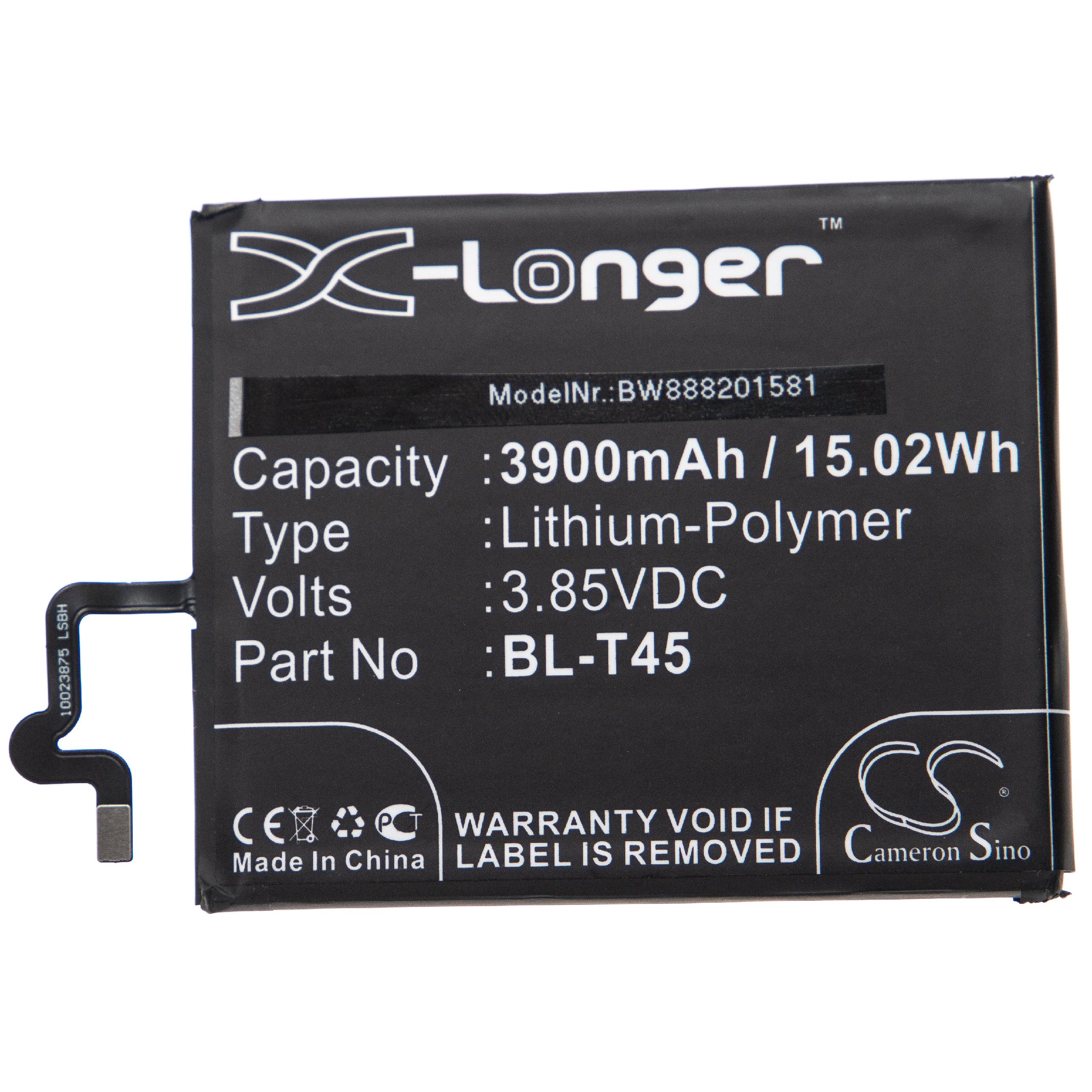 Batterie remplace LG BL-T45, EAC64578501 pour téléphone portable - 3900mAh, 3,85V, Li-polymère