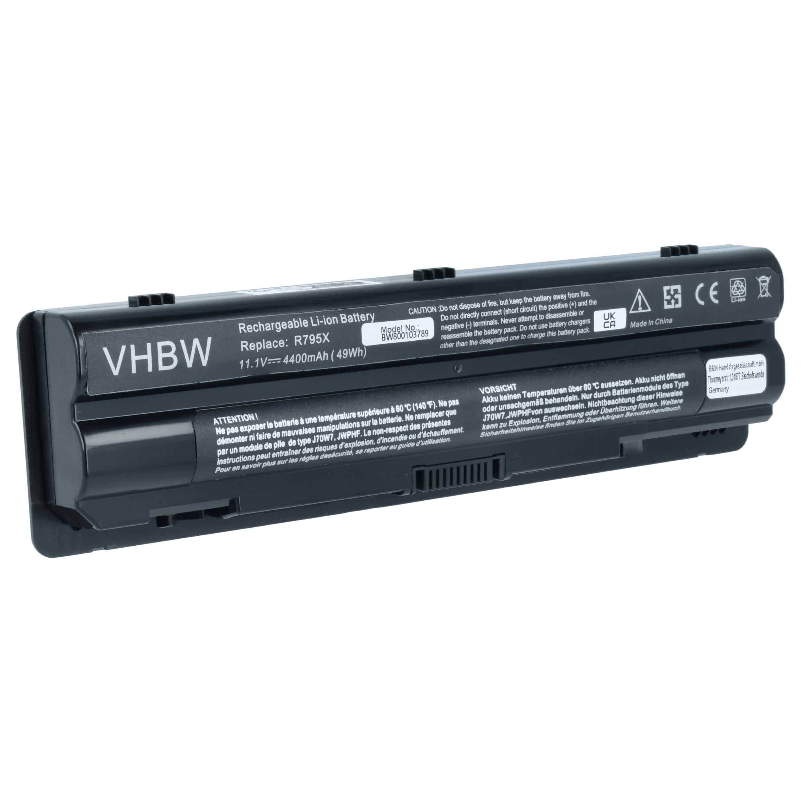 Akumulator do laptopa zamiennik Dell 0R4CN5, 0JWPHF, 312-1123, 0J70W7, 08PGNG - 4400 mAh 11,1 V Li-Ion, czarny