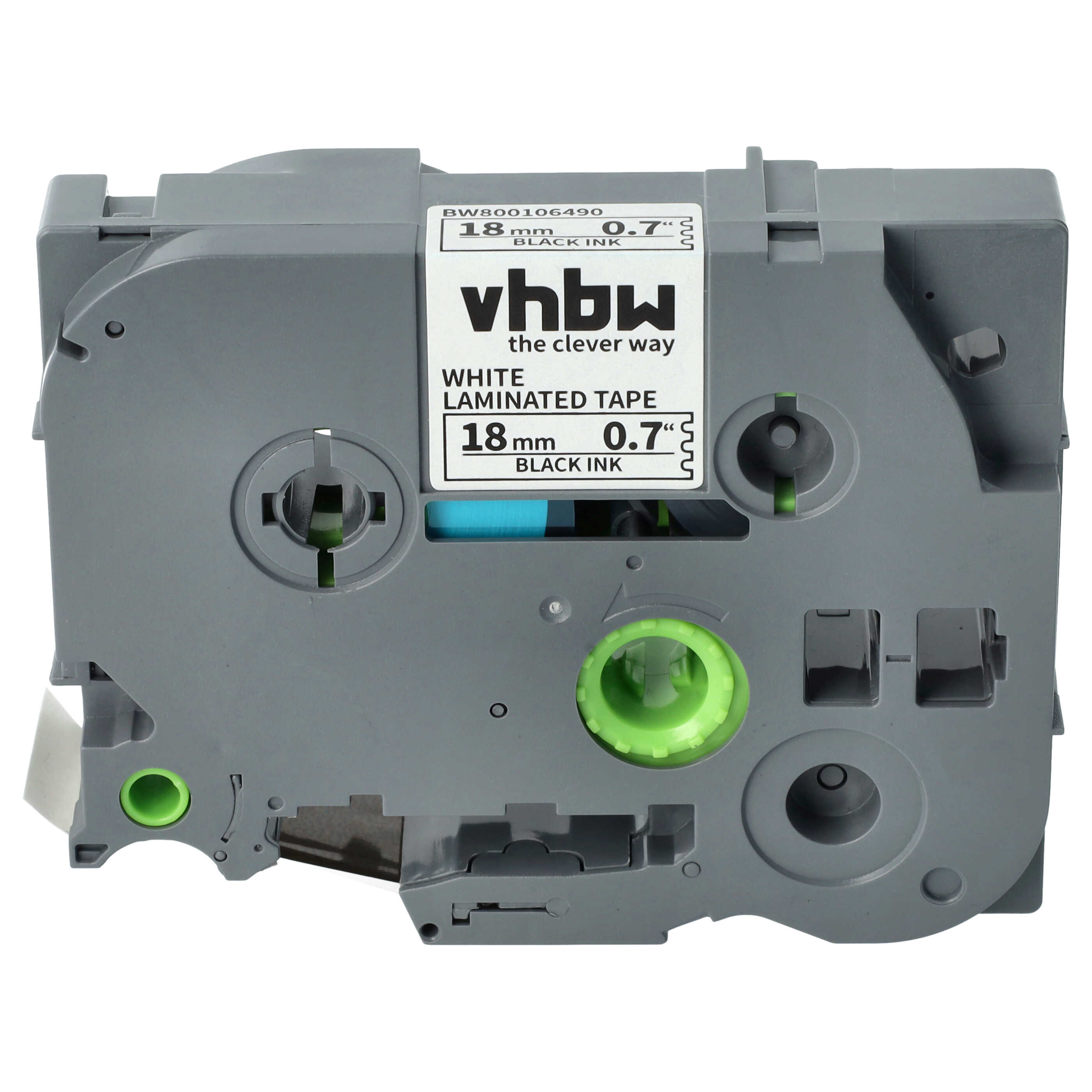 Label Tape as Replacement for Brother TZ-241, TZE-241 - 18 mm Black to White