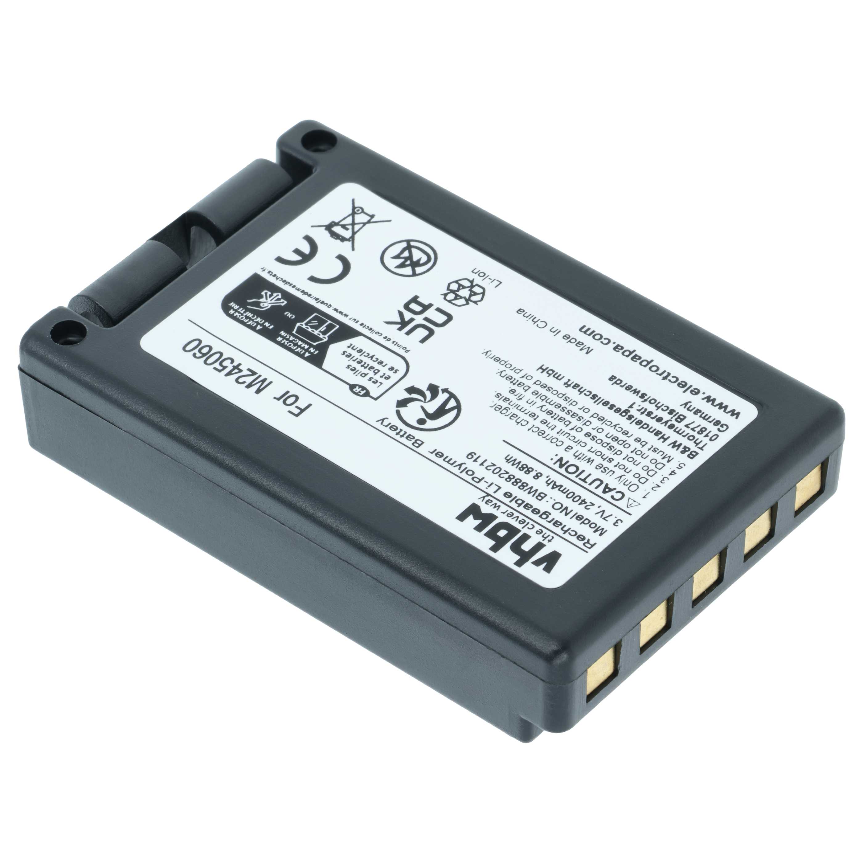 Batterie (2 pièces) remplace Teleradio M245060, 22.381.2, D00004-02 - 2400mAh 3,7V Li-ion