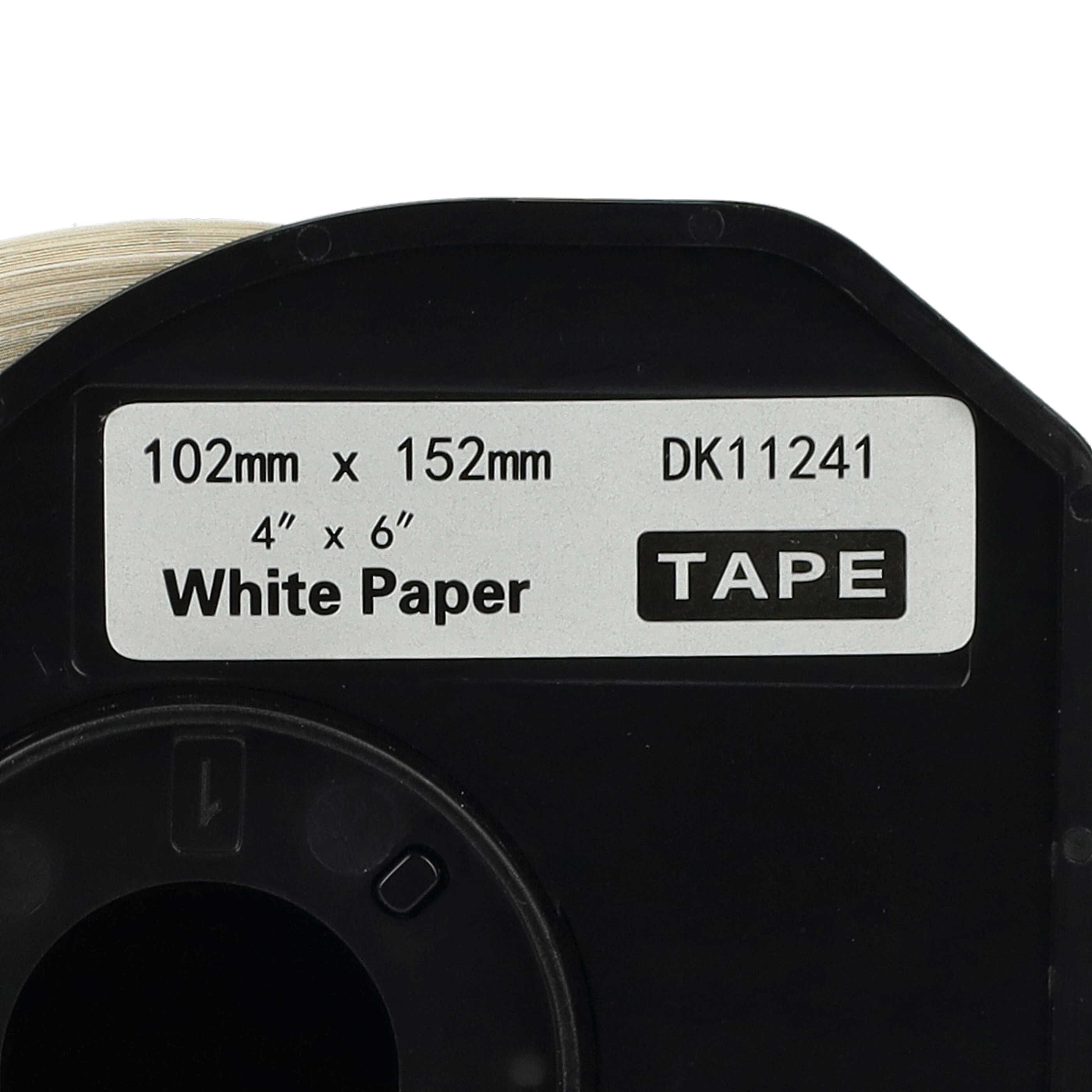 2x Label Roll replaces Brother DK-11241 Labeller - Standard 102 mm x 152 mm + Holder