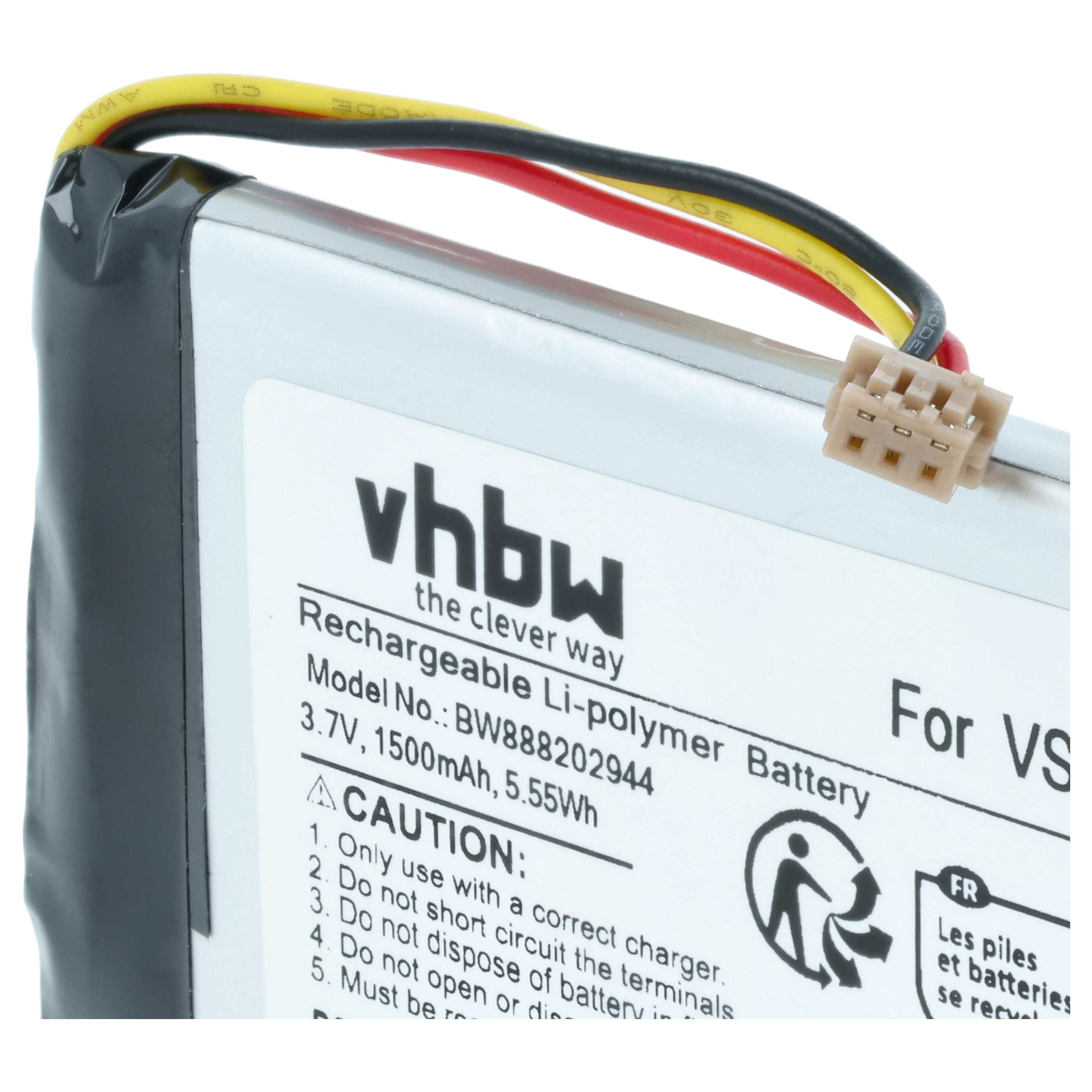 Battery replaces Panasonic VSB0526 - 1500mAh, 3.7V, Li-polymer