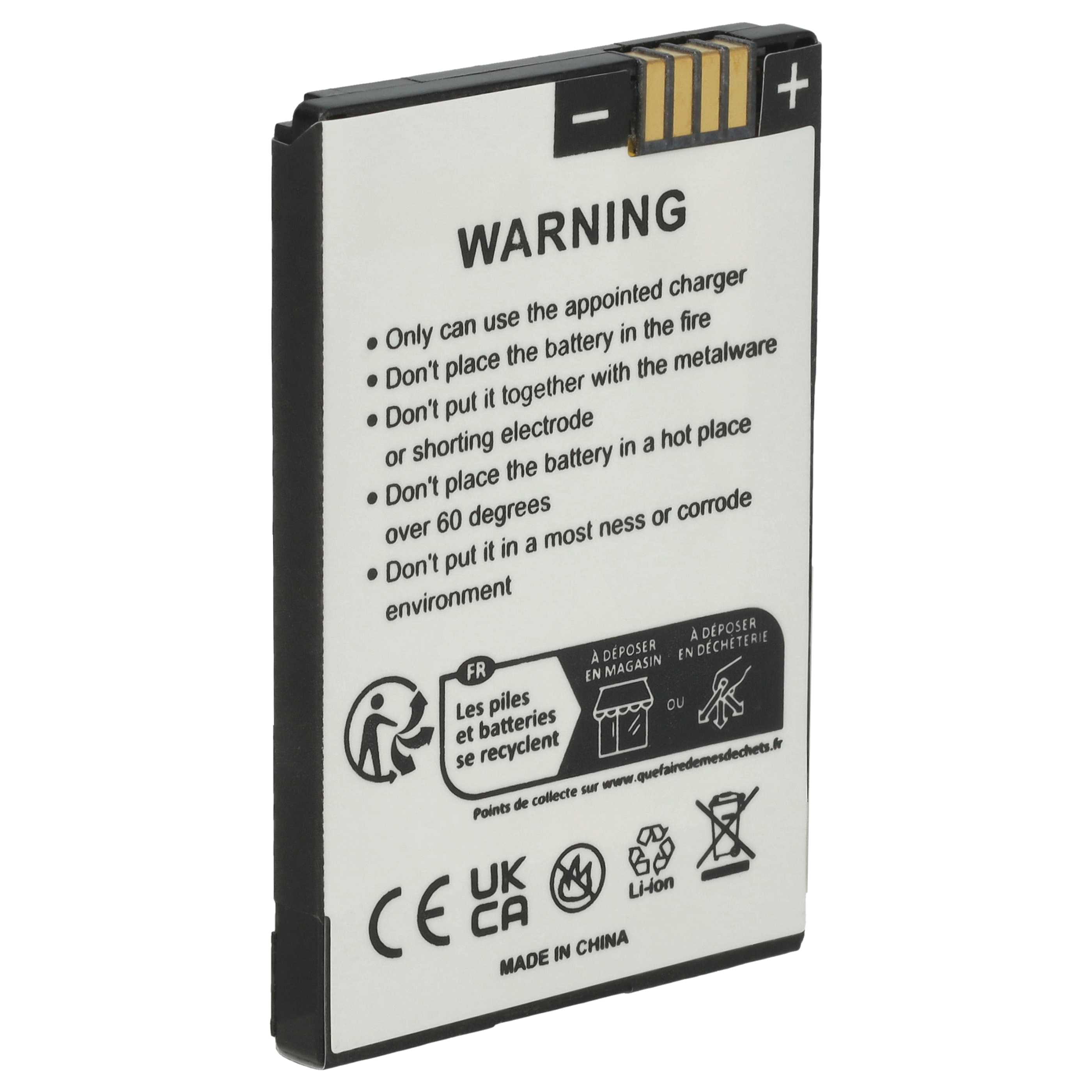 Akku als Ersatz für Motorola BA250, BQ50, CFNN1039, BT50, 77751, 77863, CFNN1037 - 700mAh 3,7V Li-Ion