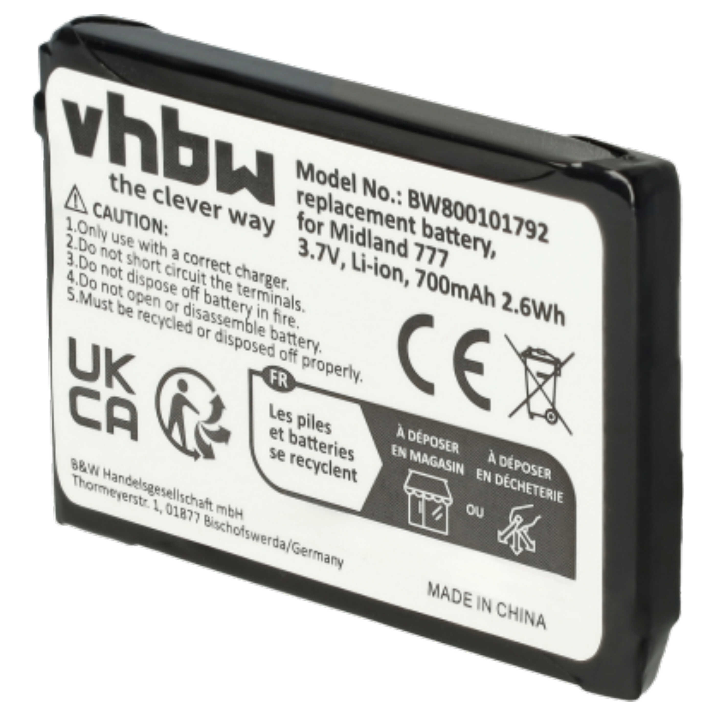 Radio 3x Battery replaces Alan FB-777 - 700 mAh 3.7 V Li-Ion