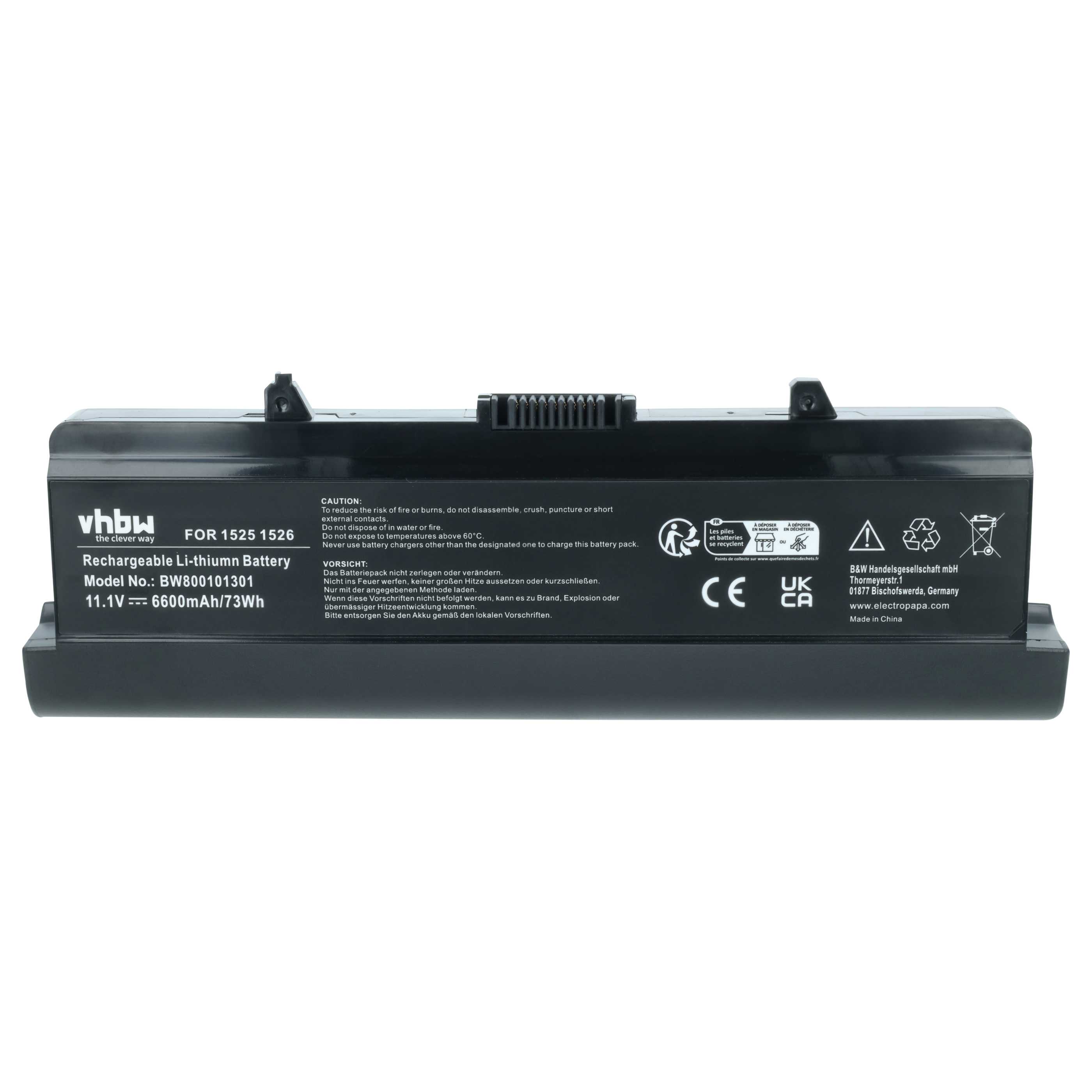 Akumulator do laptopa zamiennik Dell 0GW252, 312-0625, 312-0566, 312-0567 - 6600 mAh 11,1 V Li-Ion, czarny