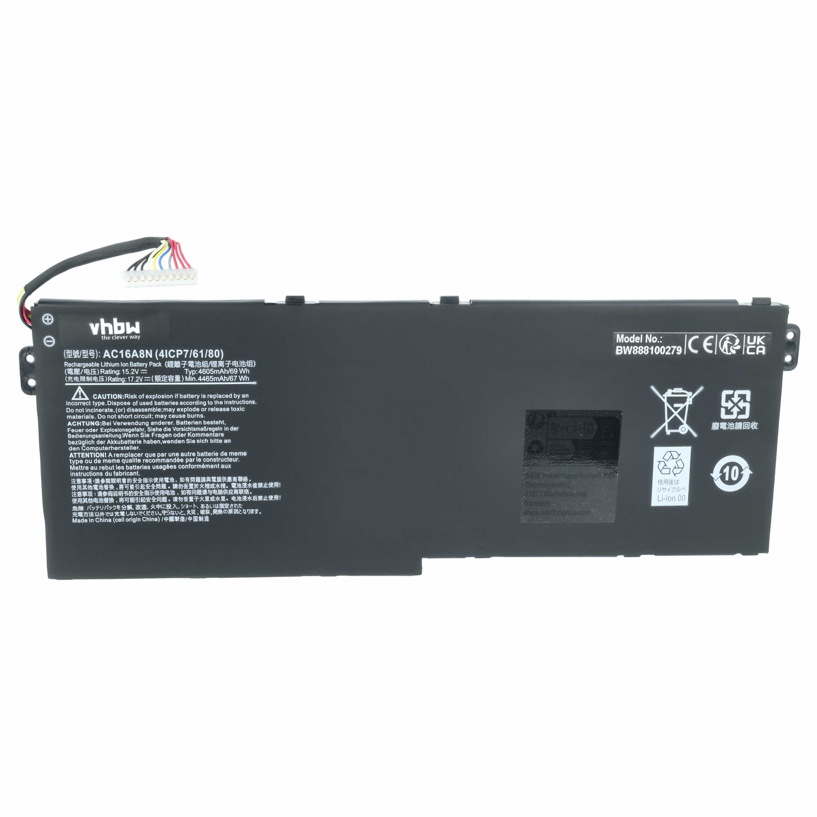 Akumulator do laptopa zamiennik Acer KT.0040G.009, AC16A8N - 4400 mAh 15,2 V Li-Ion, czarny