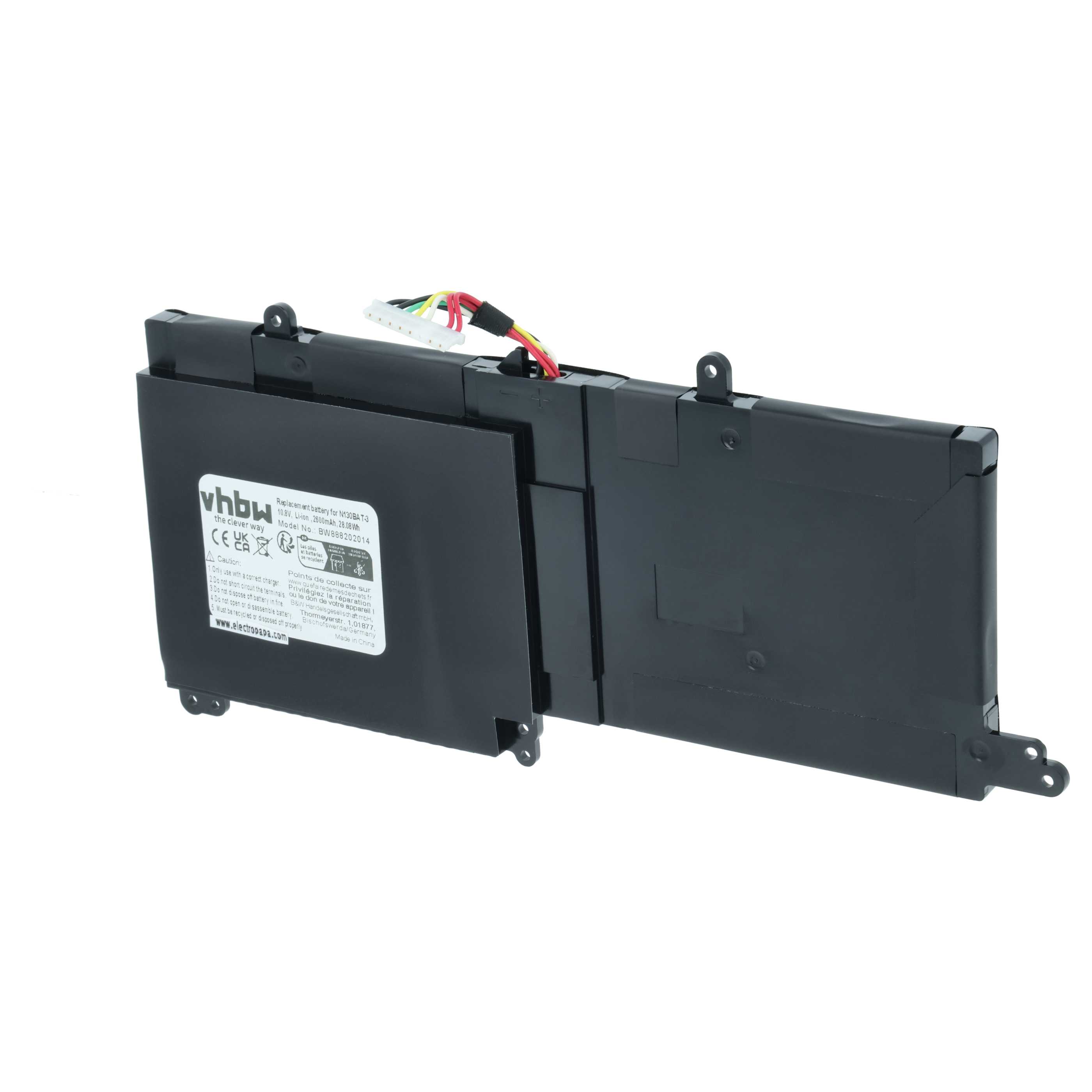 Akumulator do laptopa zamiennik Clevo 6-87-N130S-3U9, 3ICP5/62/72, 6-87-N130S-3U9A - 2600 mAh 10,8 V Li-Ion