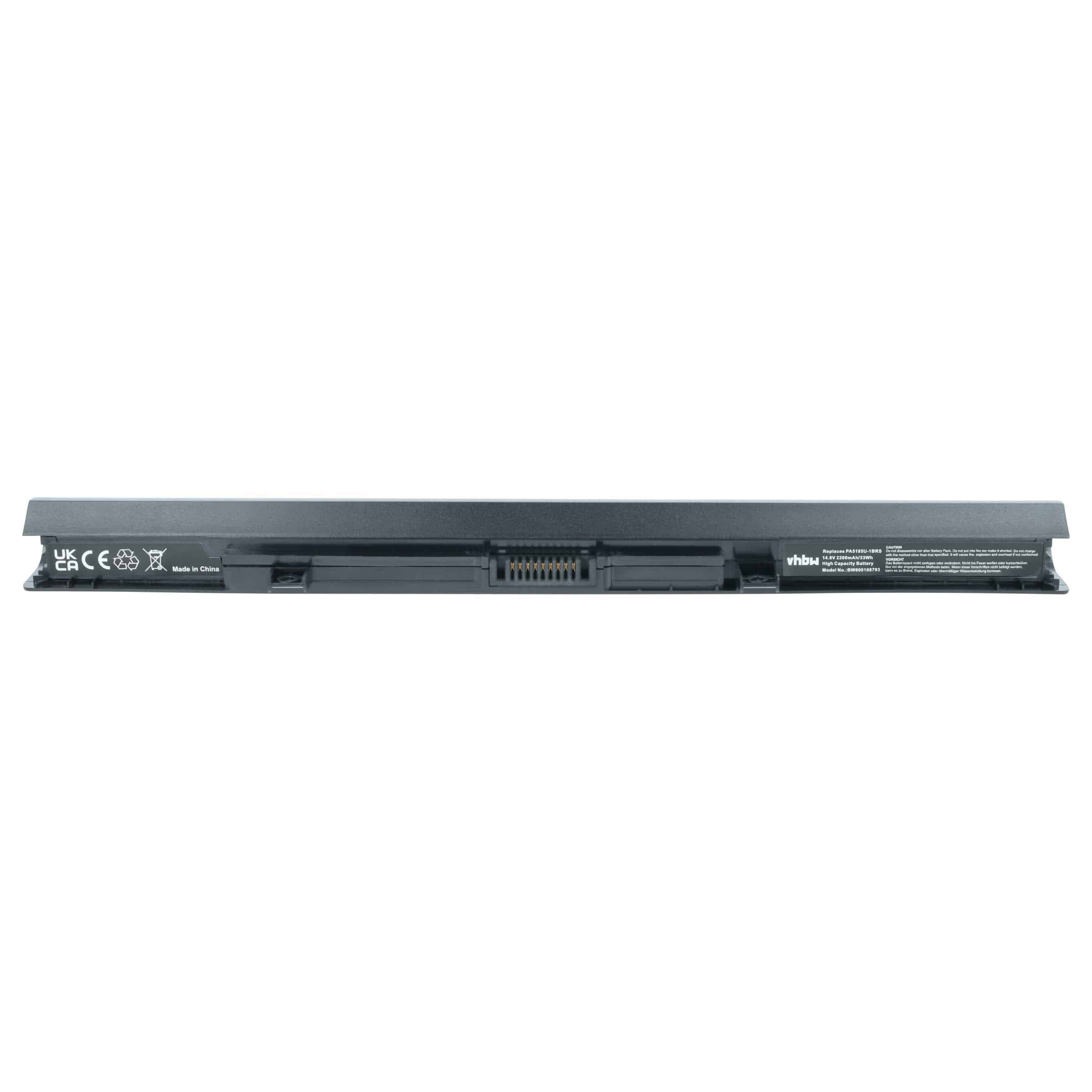 Akumulator do laptopa zamiennik Toshiba PA5184U-1BRS, PA5185U-1BRS - 2200 mAh 14,8 V Li-Ion, czarny