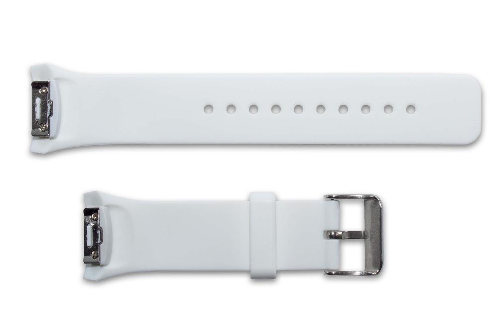 Armband L für Samsung Galaxy Smartwatch - 12,5cm + 8,5 cm lang, 22mm breit, Silikon, weiß