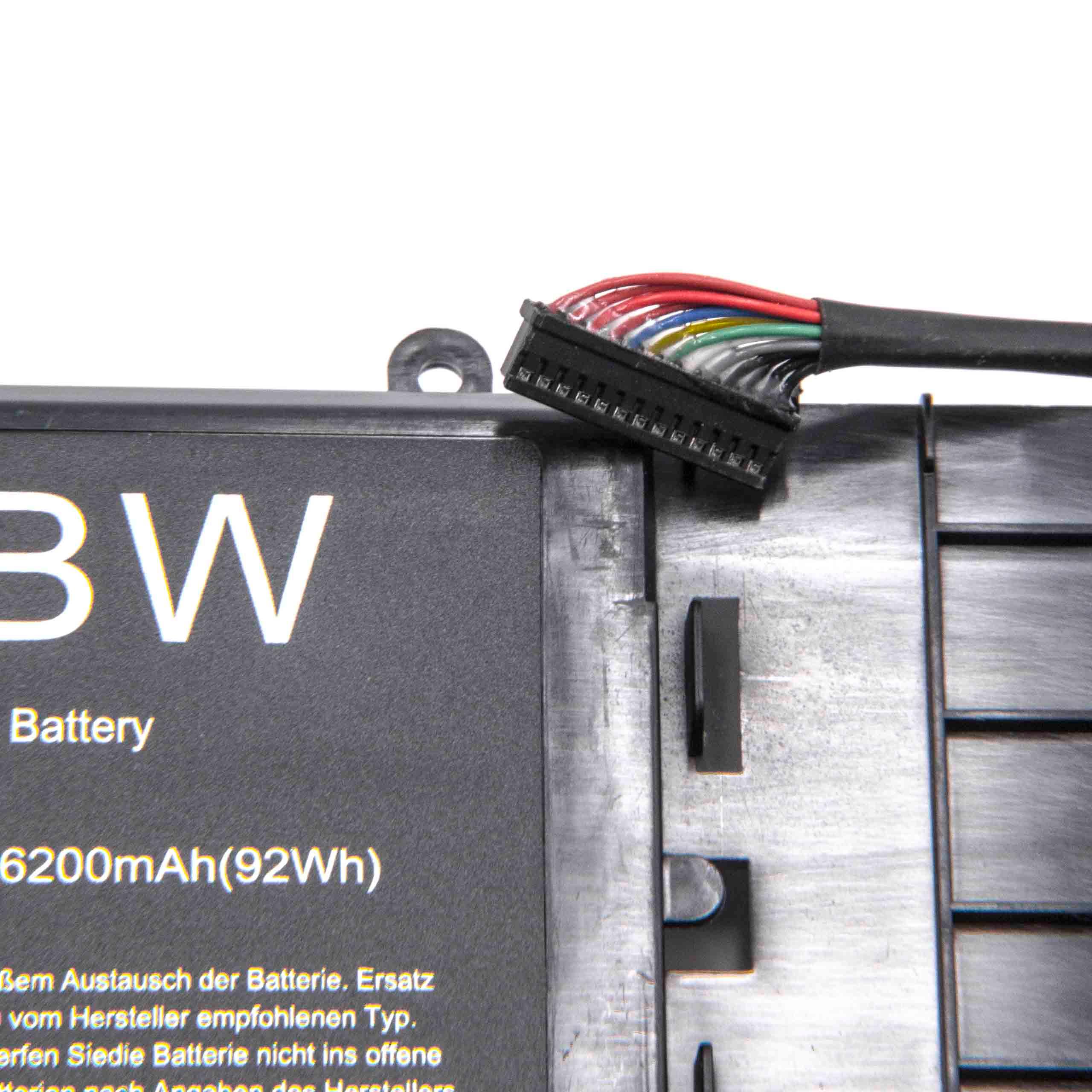Batterie remplace Dell 05046J, 5046J, 6JHCY, 6JHDV pour ordinateur portable - 6200mAh 14,8V Li-ion, noir